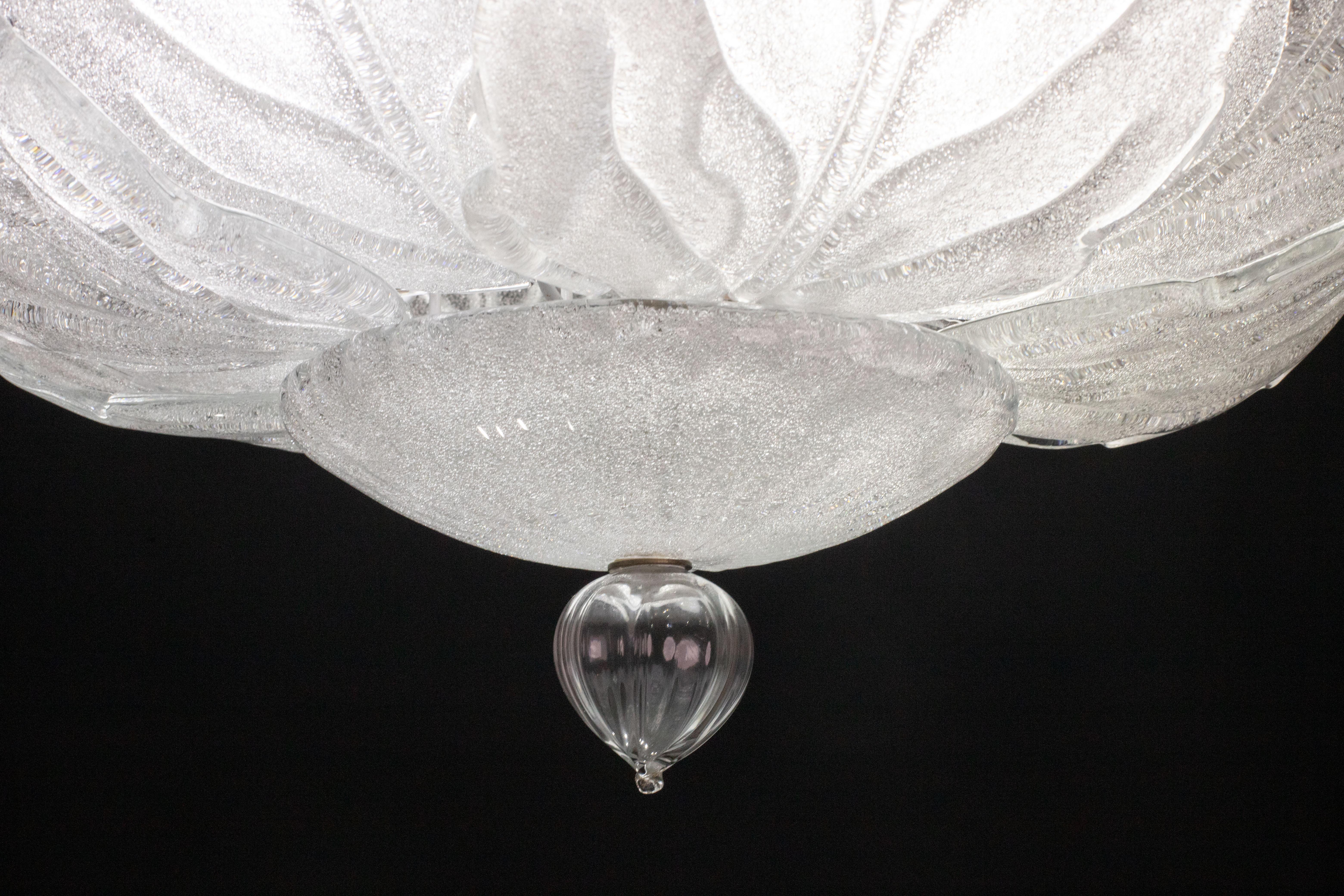 Charming Italian Murano Glass Ceiling Light or Flush Mount, 1970s For Sale 8