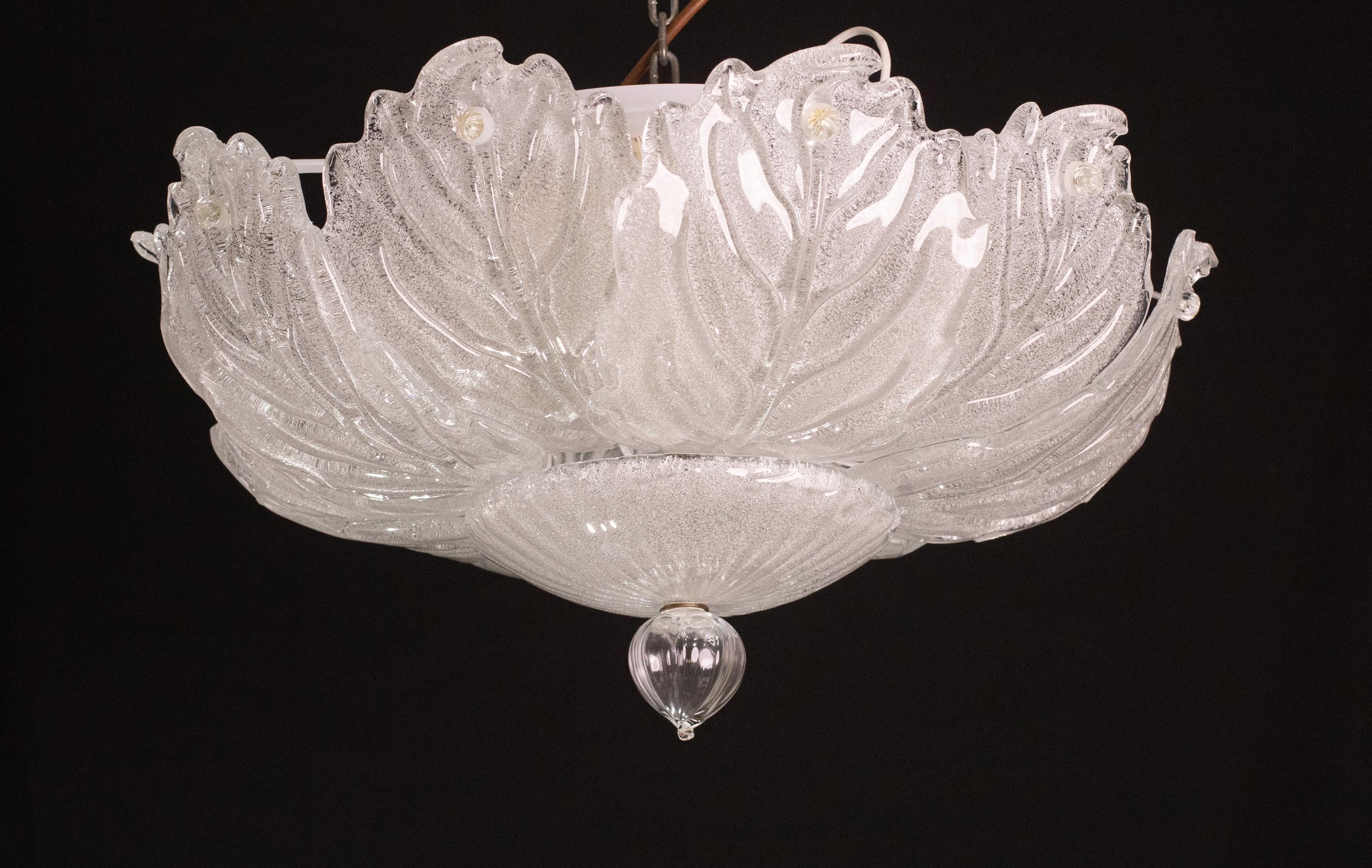 Charming Italian Murano Glass Ceiling Light or Flush Mount, 1970s In Good Condition For Sale In Roma, IT