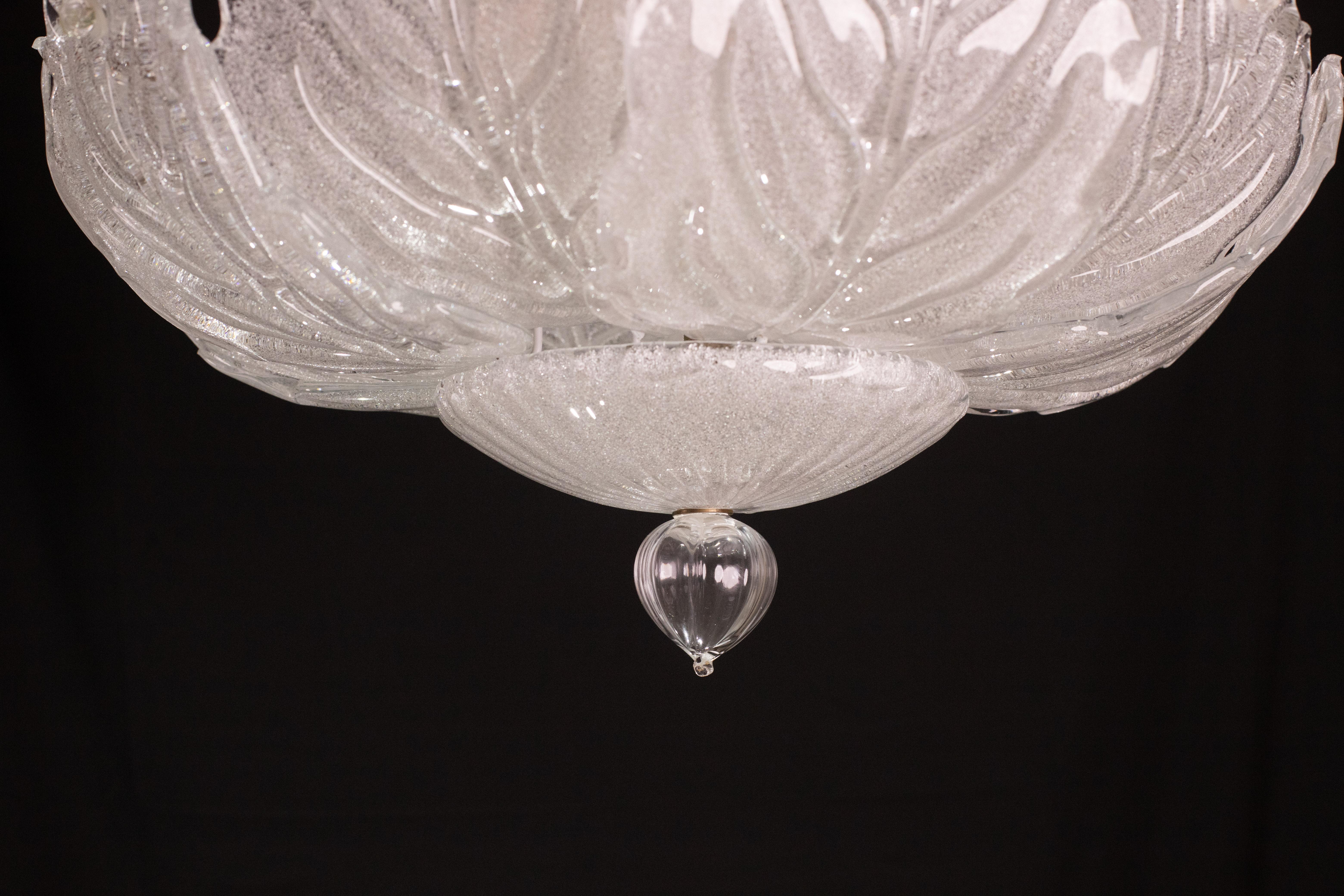 Charming Italian Murano Glass Ceiling Light or Flush Mount, 1970s For Sale 5