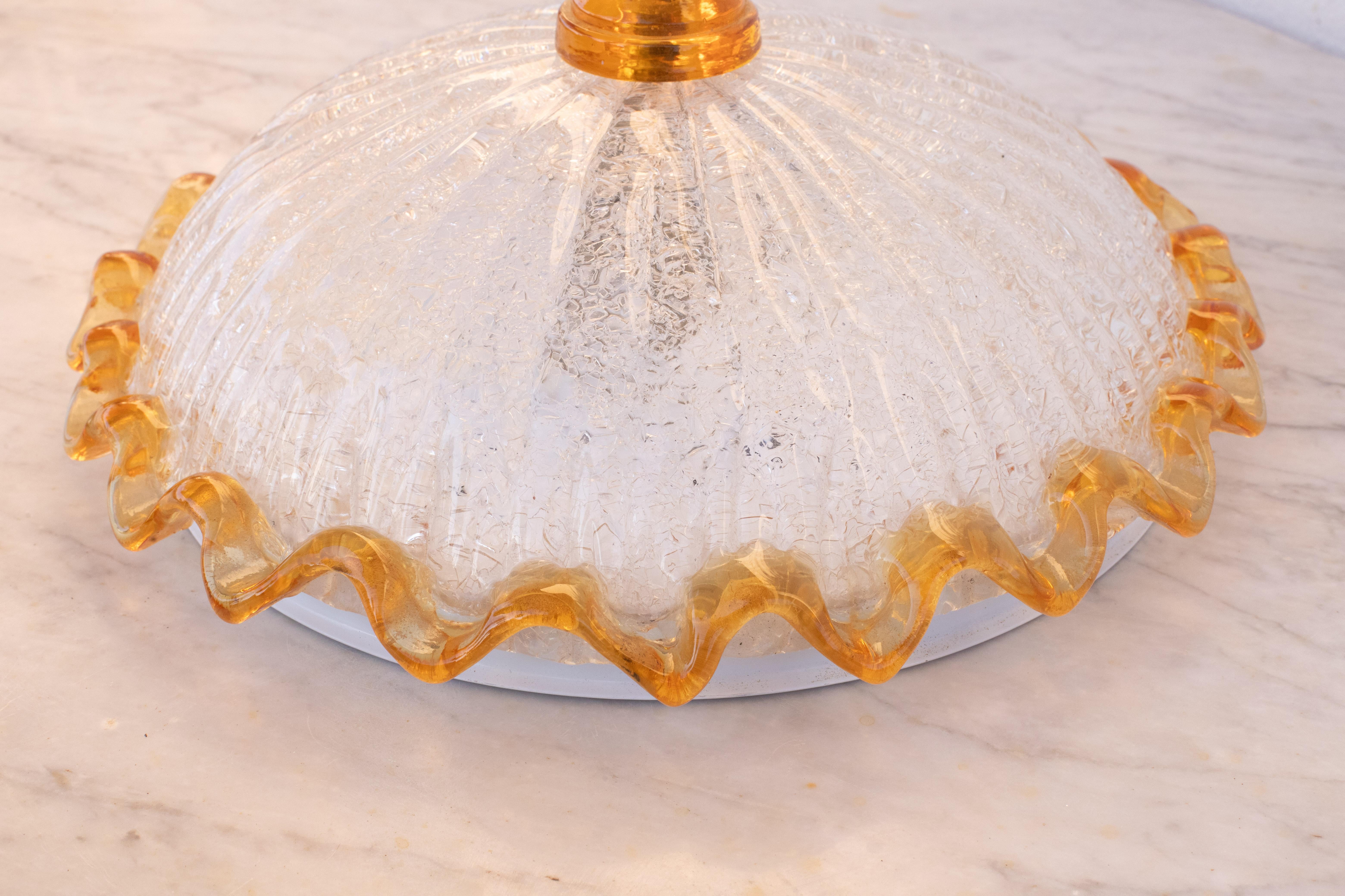 Charming Italian Orange Murano Glass Ceiling Fixture, Murano, 1960 For Sale 1