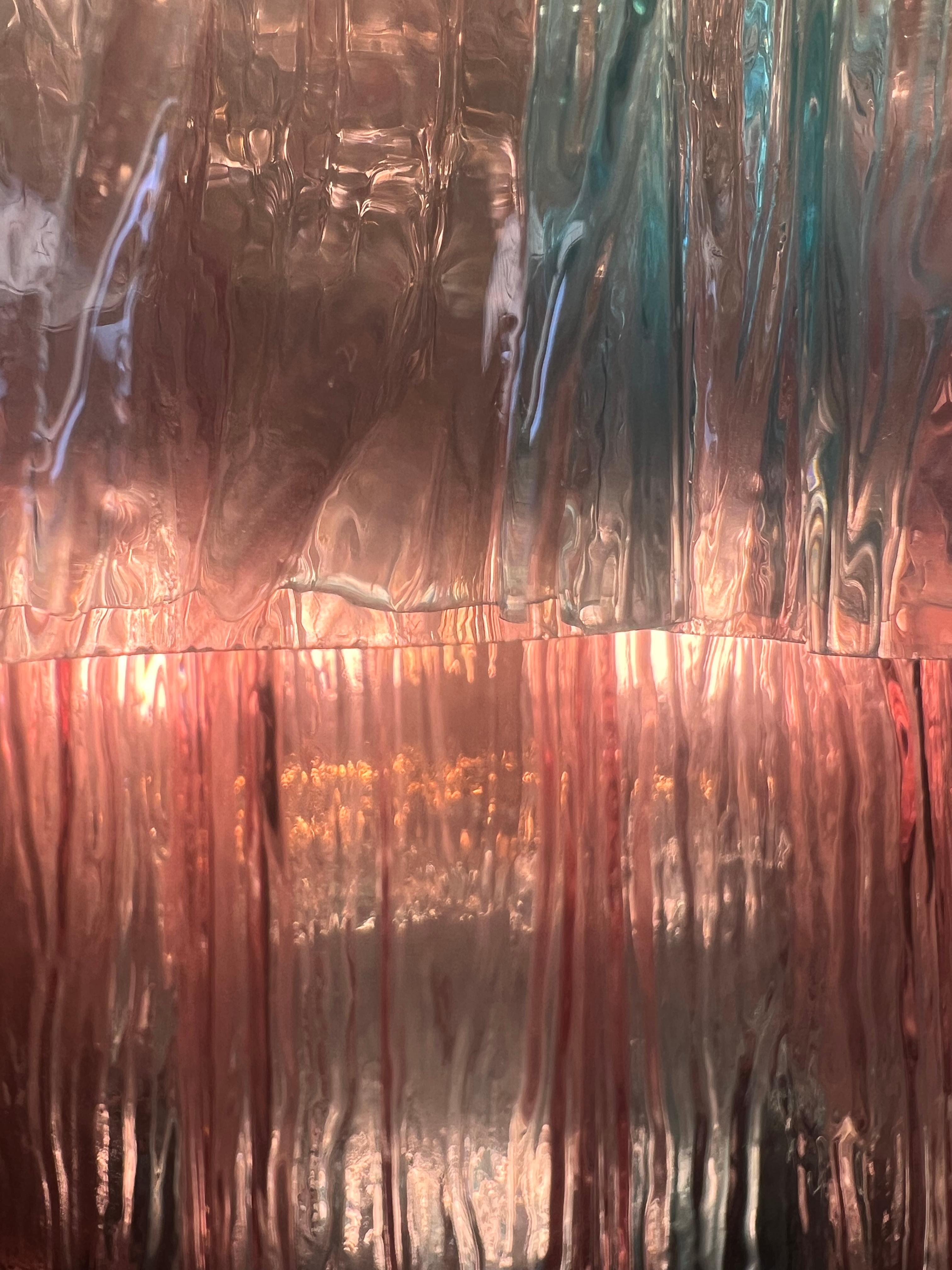 Charming  Italian Pink an Blue Chandelier by Valentina Planta, Murano im Zustand „Neu“ im Angebot in Budapest, HU