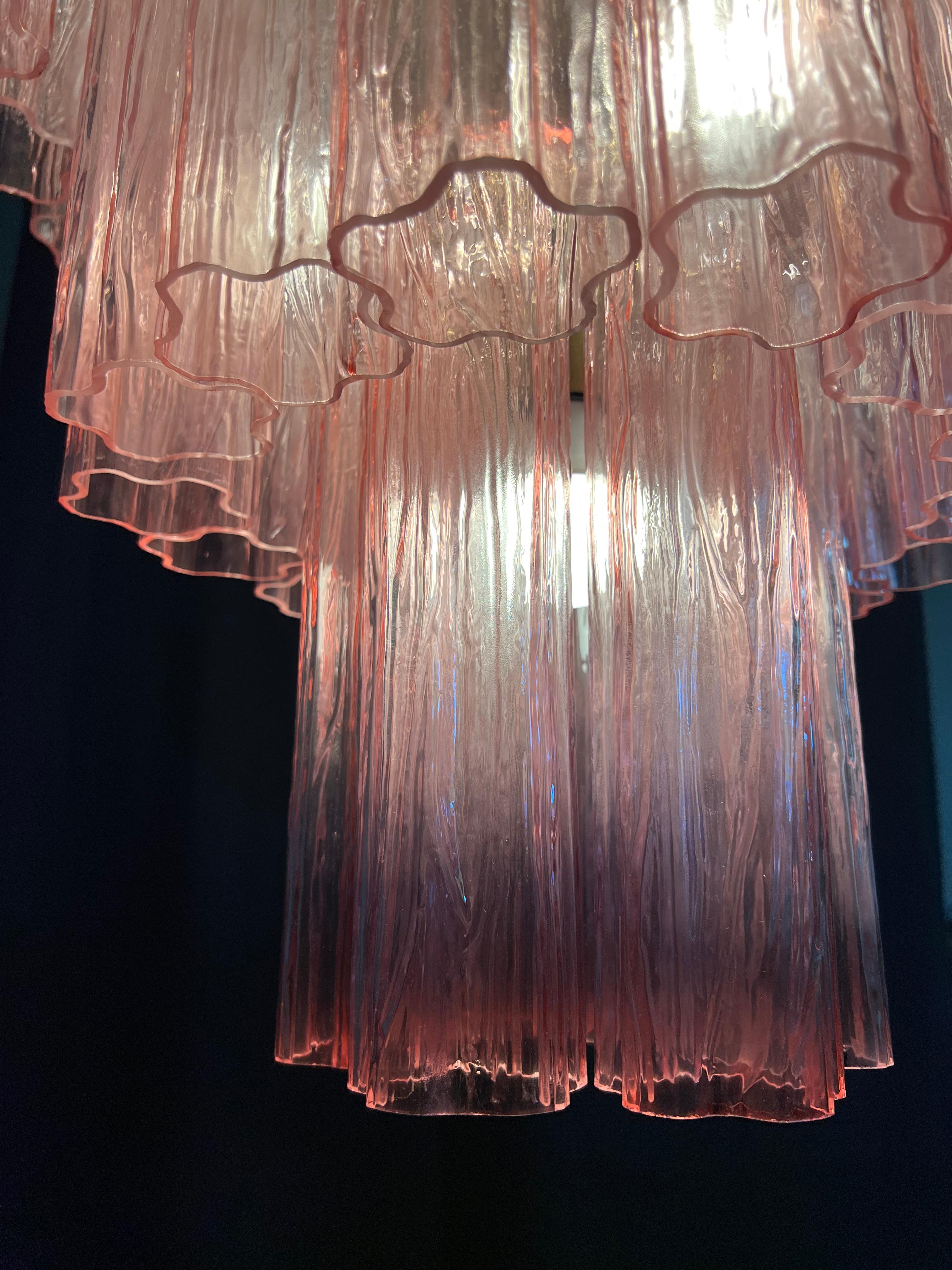 Charming Italian Pink Chandelier by Valentina Planta, Murano For Sale 7