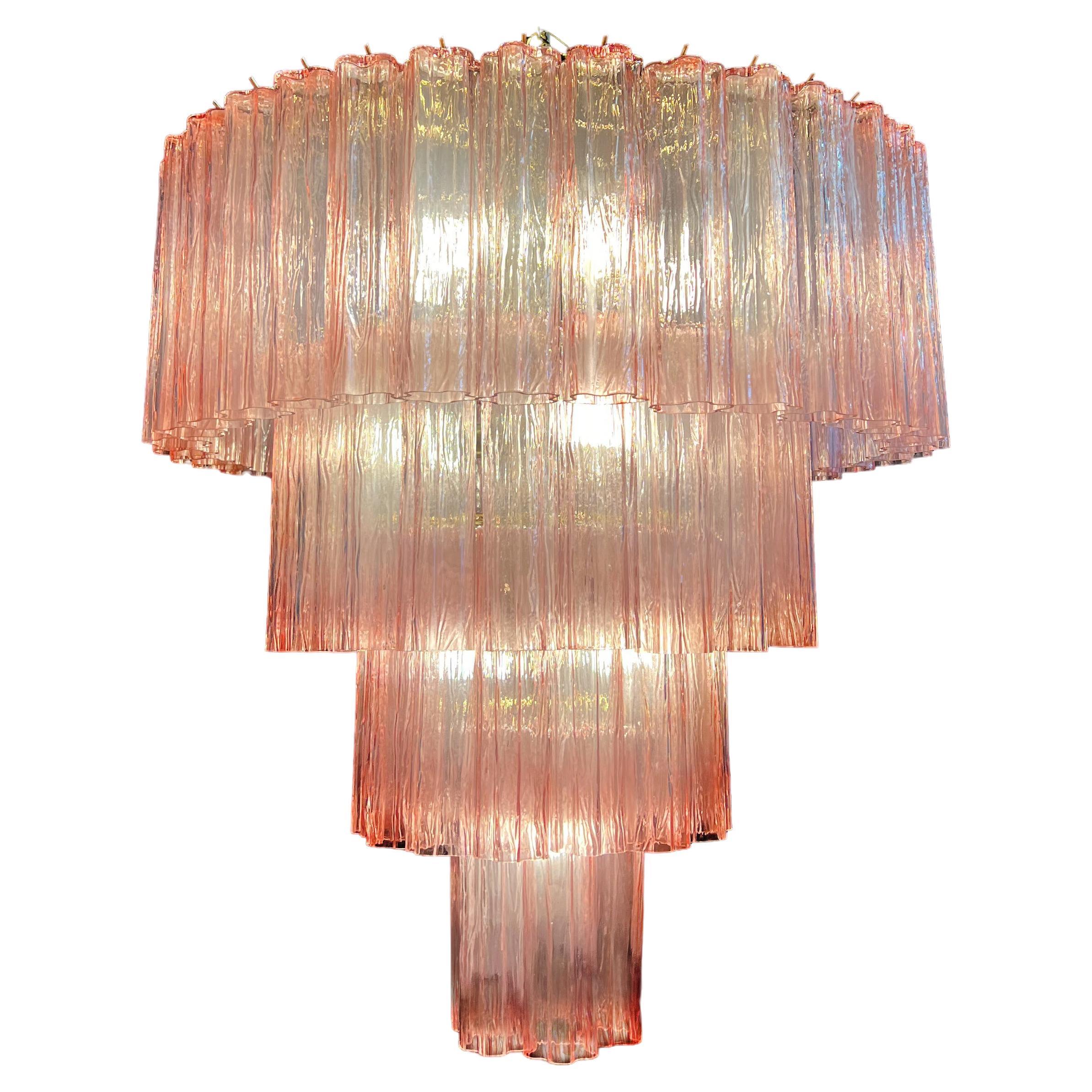 Charming Italian Pink Chandelier by Valentina Planta, Murano For Sale