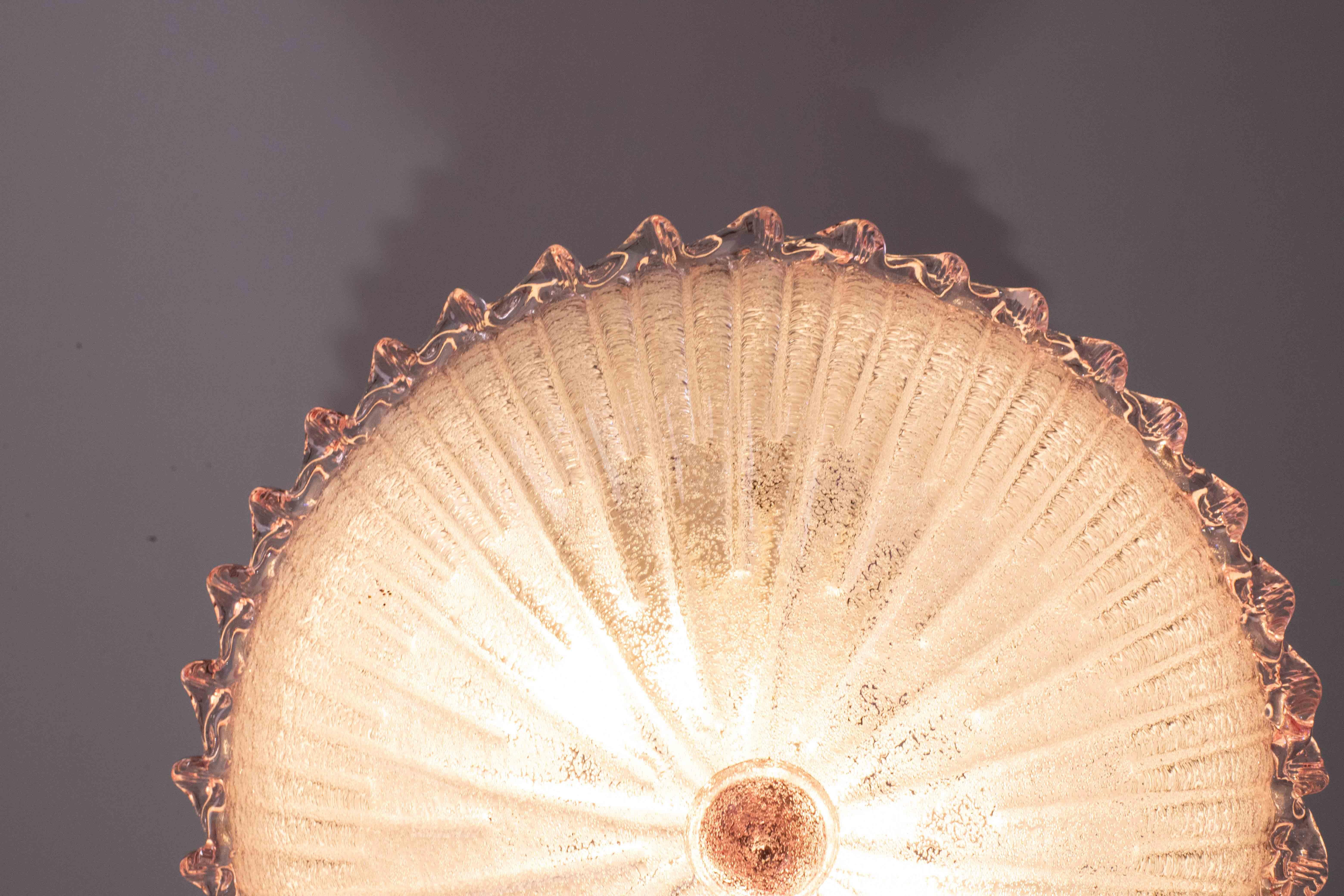 Charming Italian Pink Murano Glass Ceiling Fixture, Murano, 1960 For Sale 5