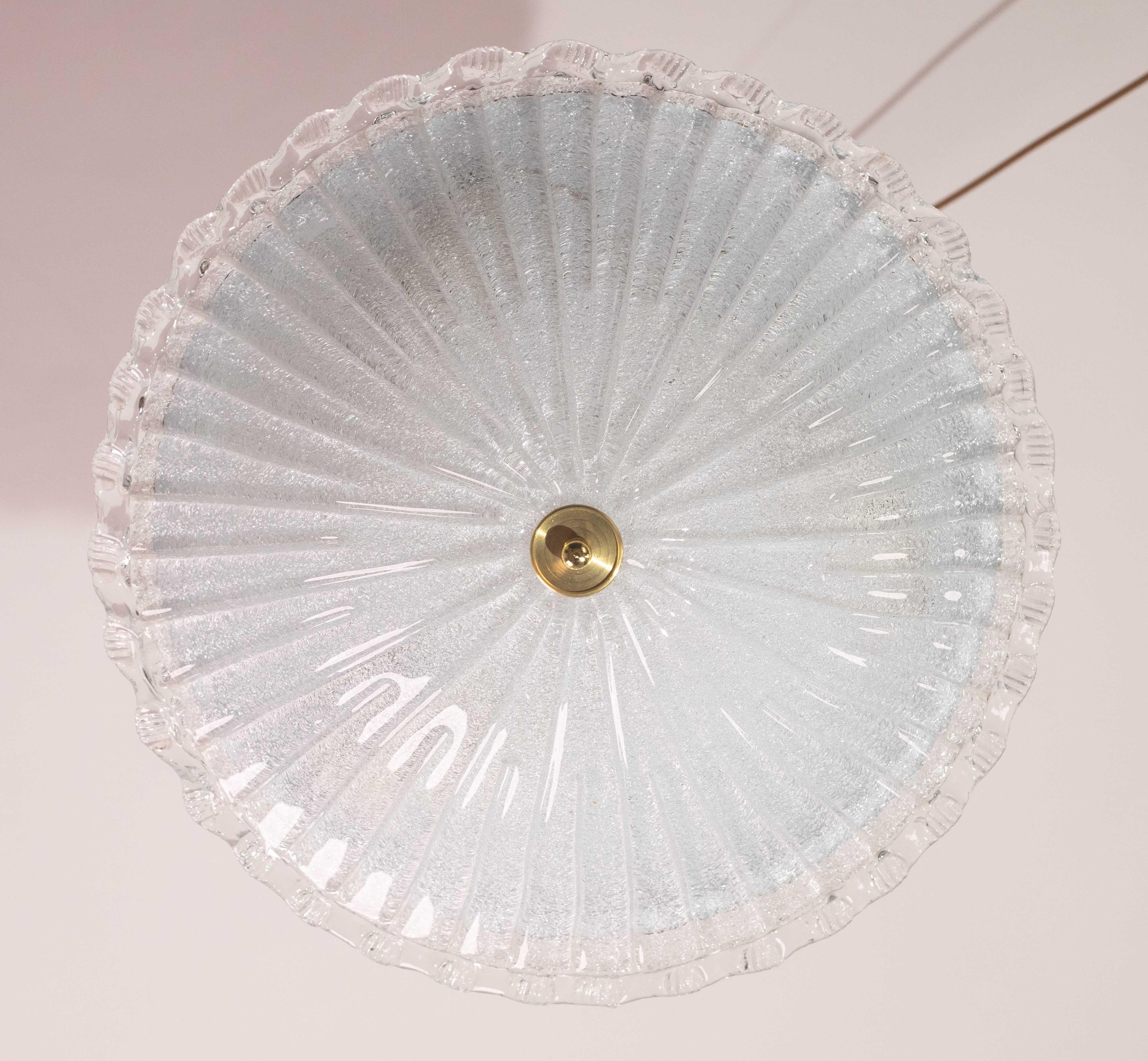 Incantevole plafoniera italiana in vetro di Murano trasparente, Murano, 1960 in vendita 7