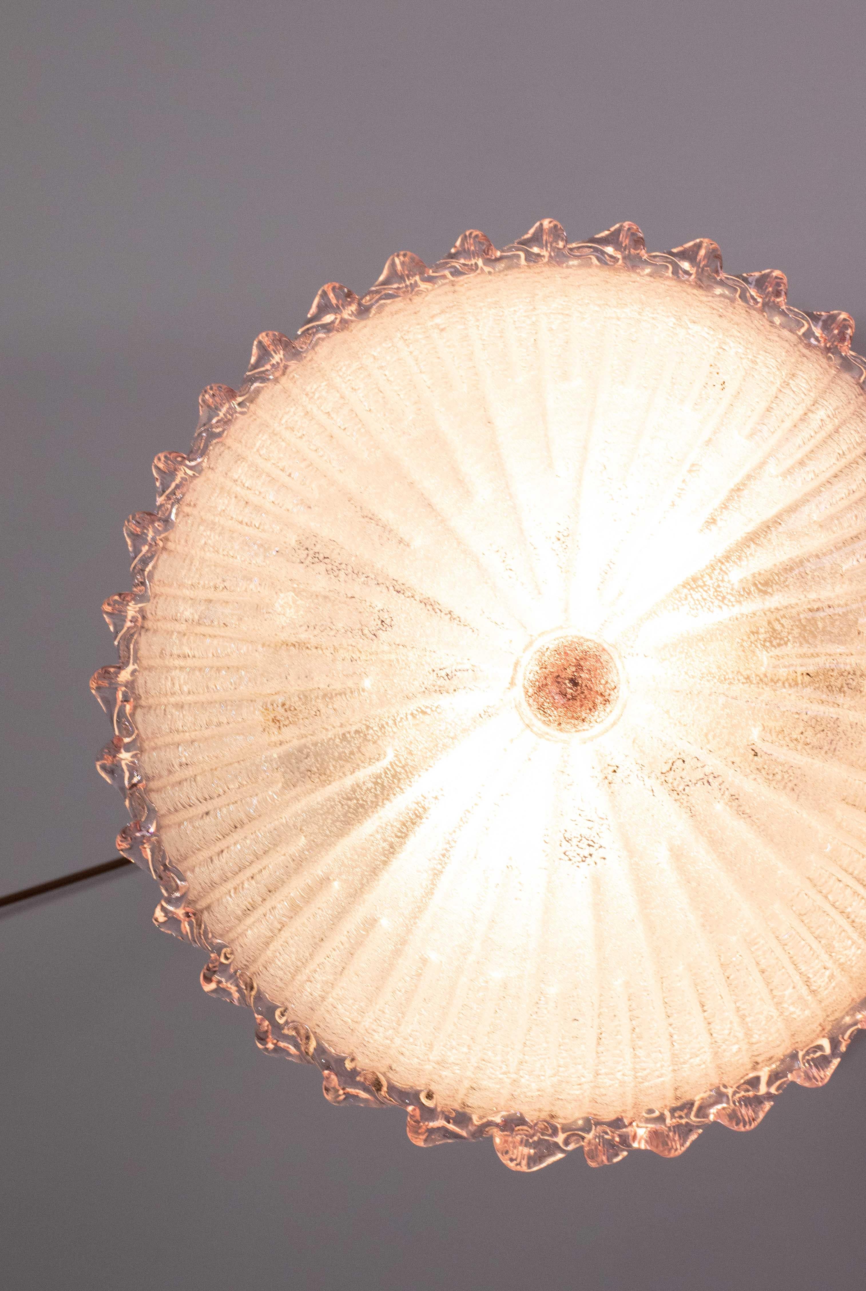 Charming Italian Pink Murano Glass Ceiling Fixture, Murano, 1960 For Sale 3