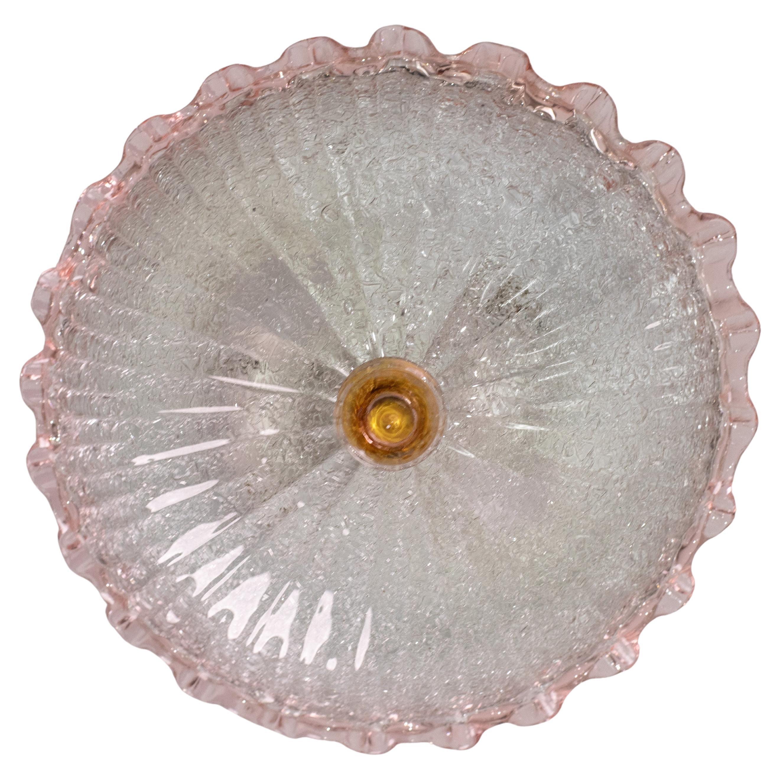 Charming Italian Pink Murano Glass Ceiling Fixture, Murano, 1960 For Sale