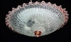 Charming Italian Pink Murano Glass Ceiling Fixture, Murano, 1970