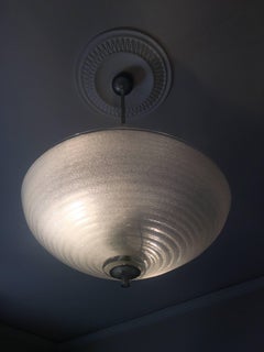 Charming Italian Pulegoso Glass Chandelier by Barovier & Toso, Murano, 1940