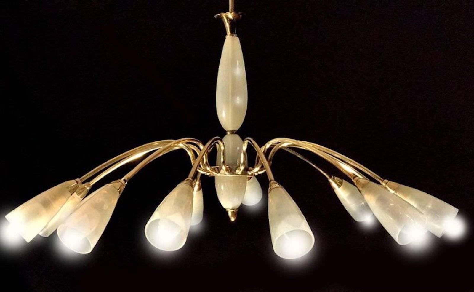 Incantevole lampadario italiano Sputnik, anni '70 In condizioni ottime in vendita a Budapest, HU