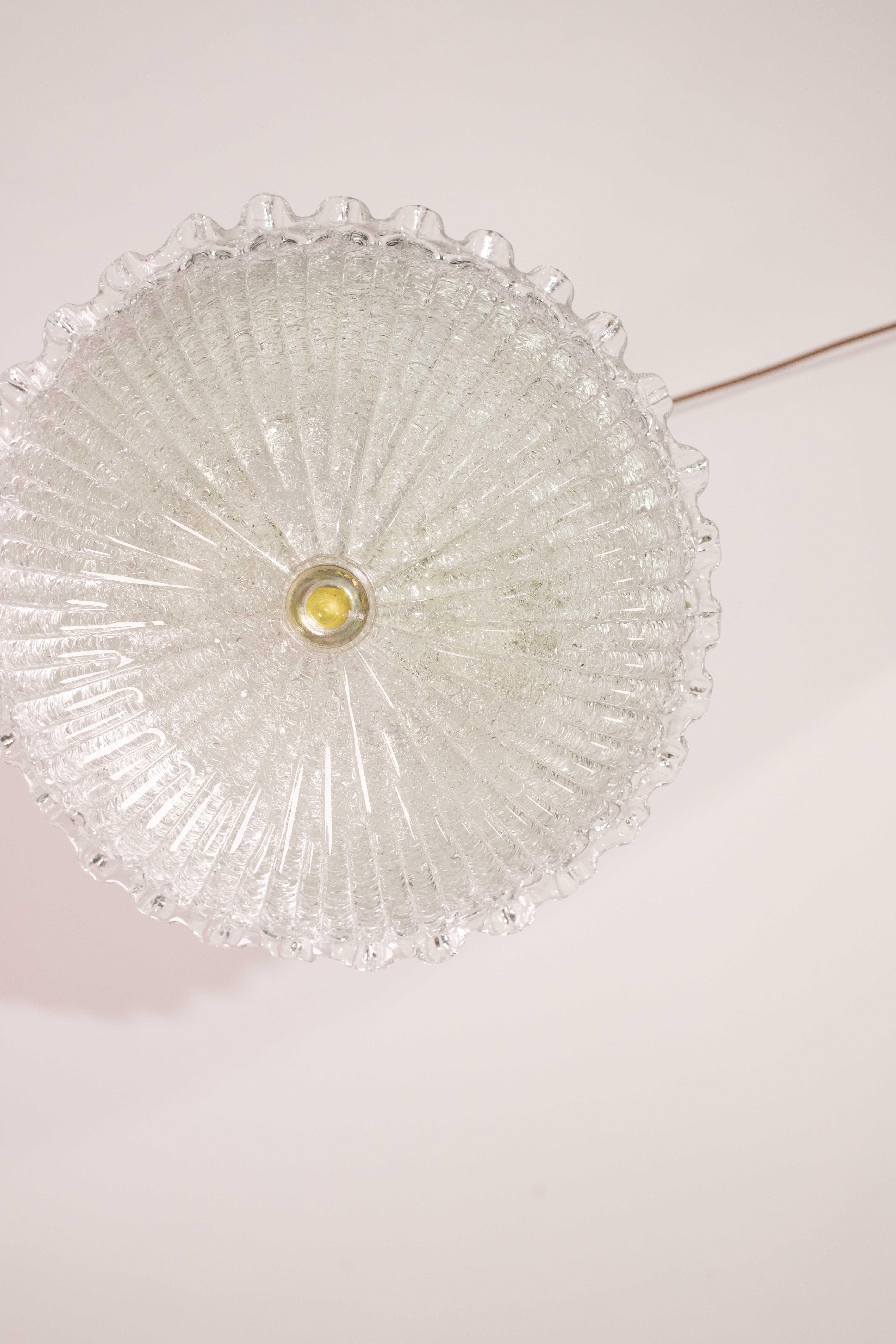 Incantevole plafoniera italiana in vetro di Murano trasparente, Murano, 1970 in vendita 7