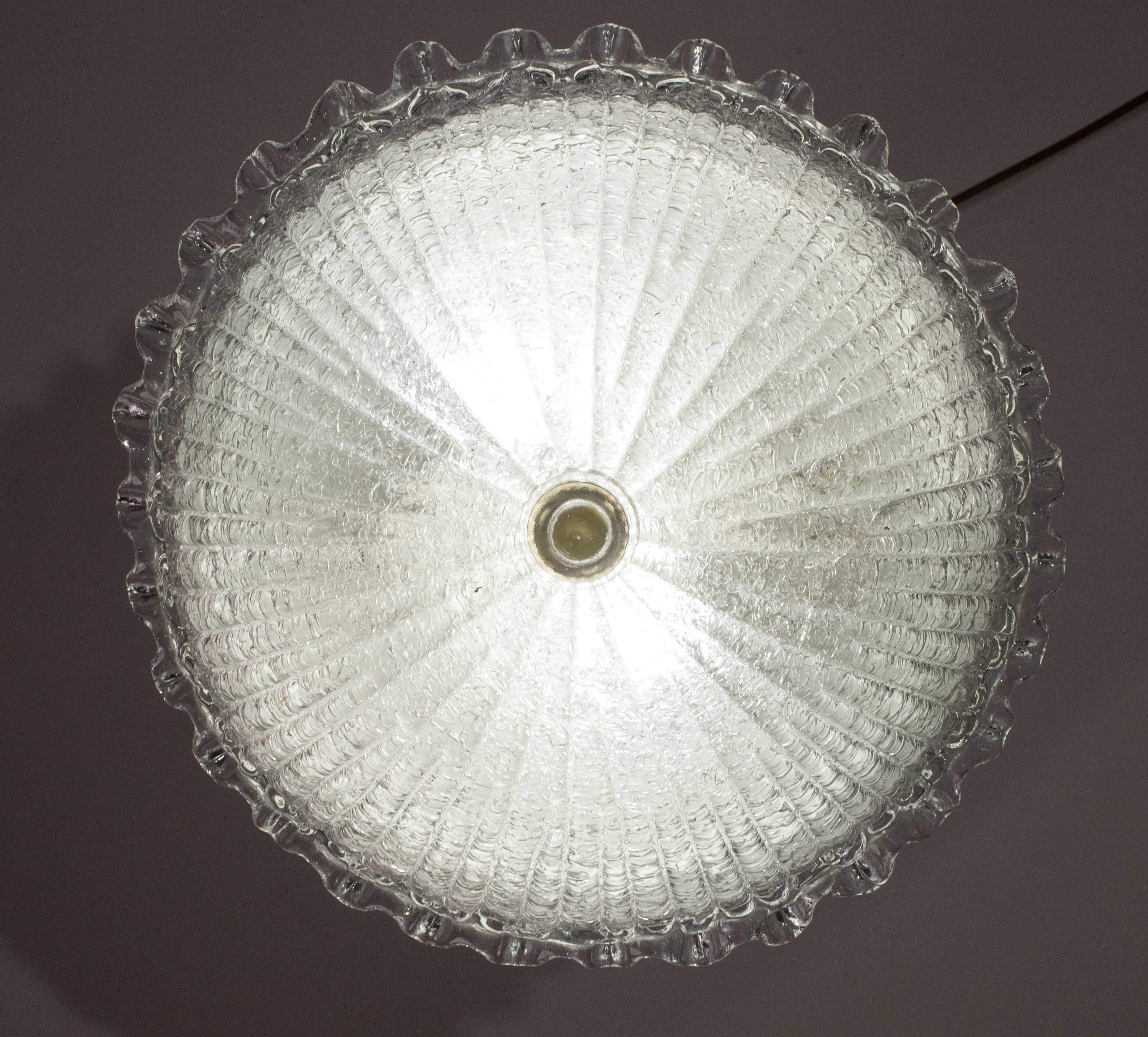Incantevole plafoniera italiana in vetro di Murano trasparente, Murano, 1970 in vendita 8