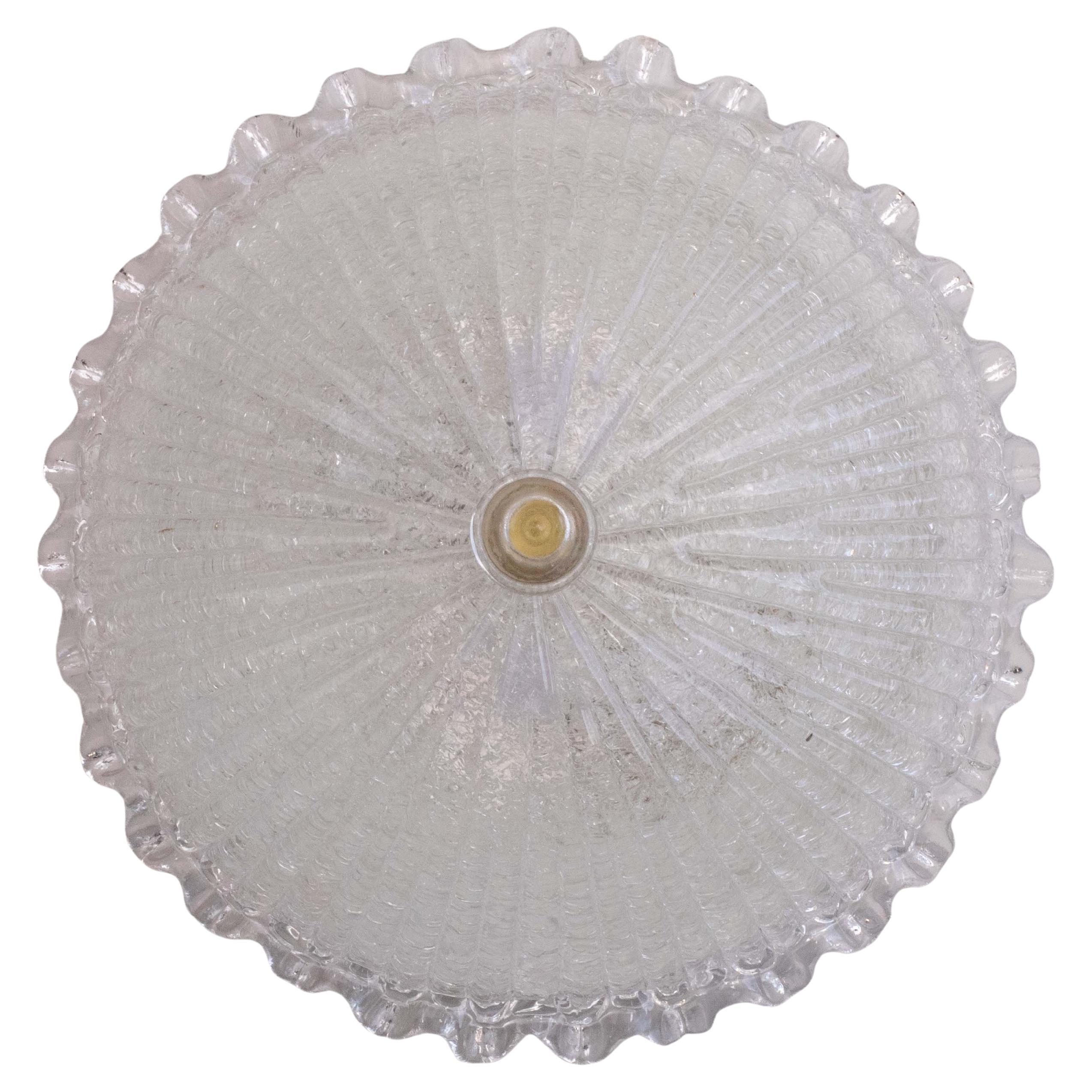 Charming Italian Trasparent Murano Glass Ceiling Fixture, Murano, 1970