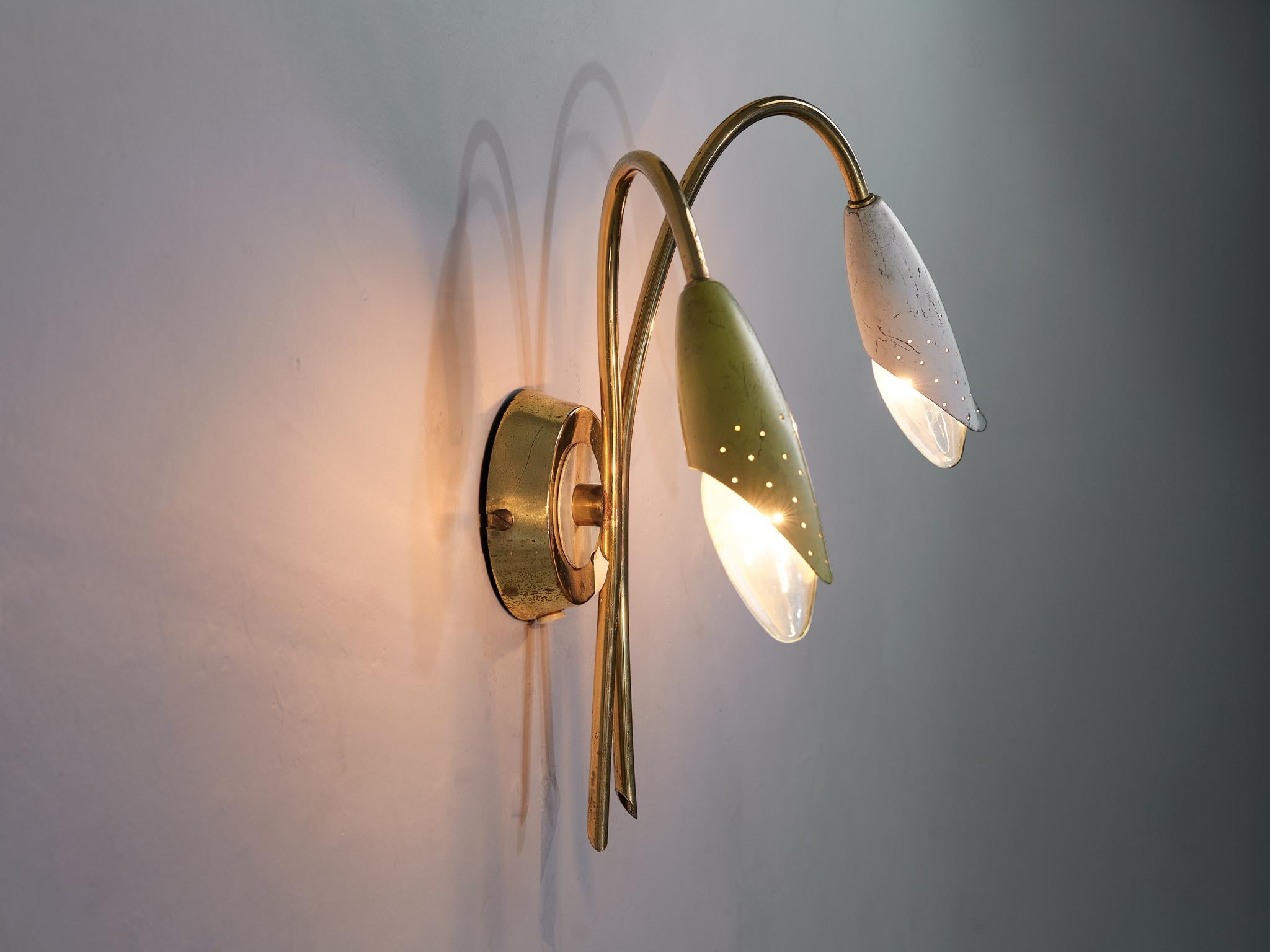 Charming Italian Wall Light in Brass In Good Condition In Waalwijk, NL