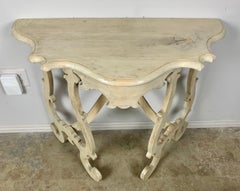 Charming Italian White Washed Console, circa 1930