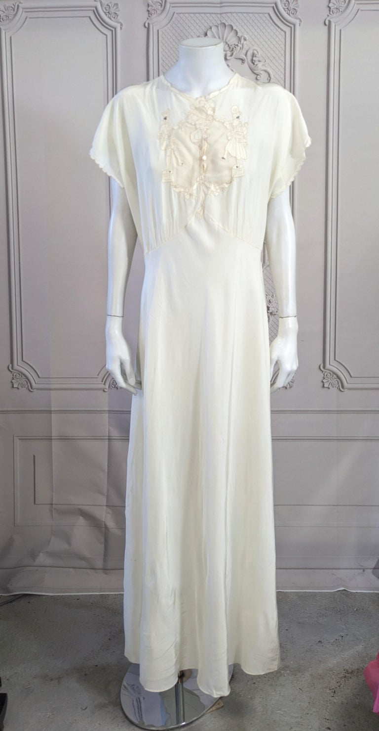 Charming Ivory Slip Dress, 18th Century Courtesan Embroideries
