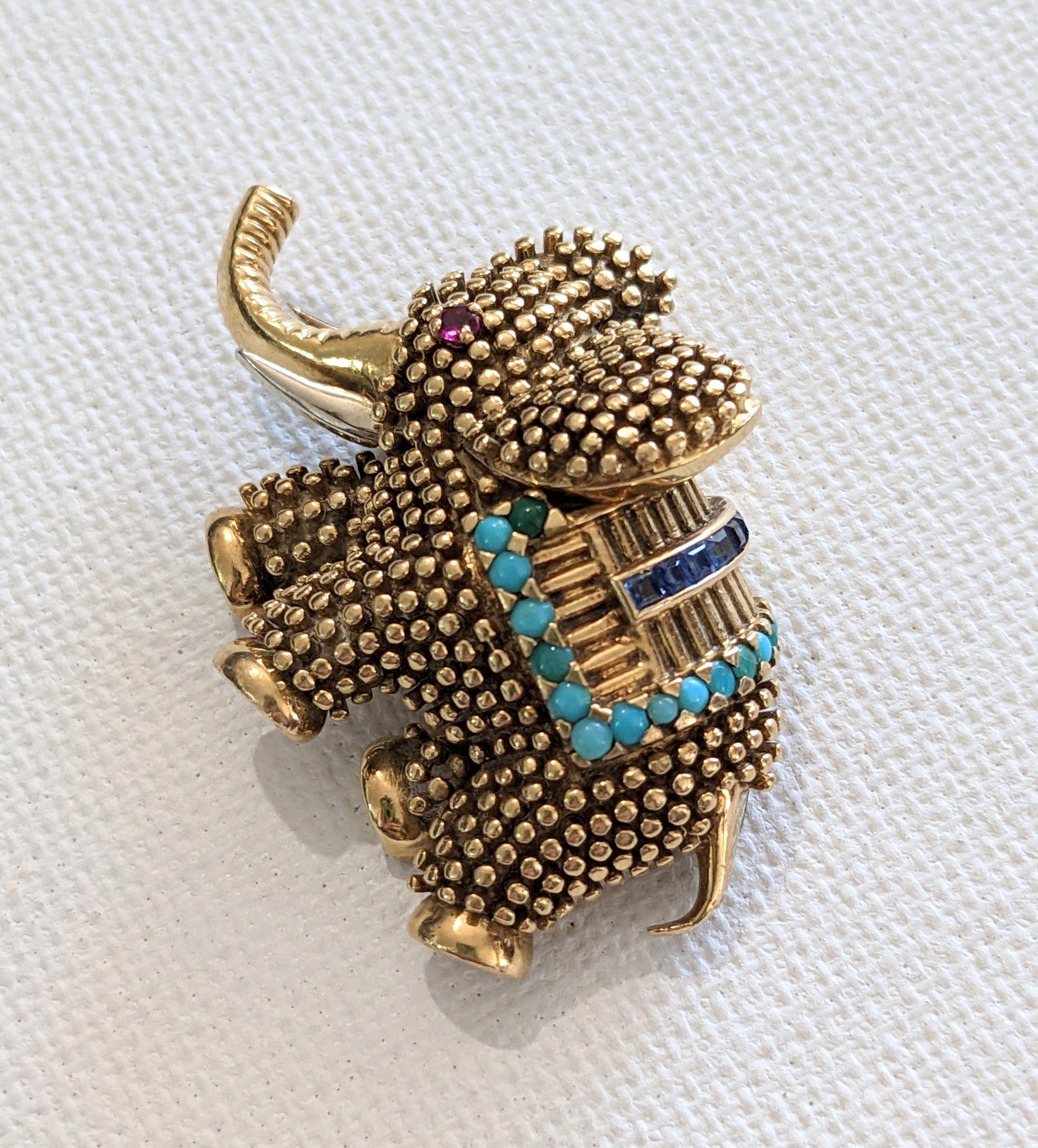 Charming J. LaCloche Elephant Clip In Good Condition For Sale In Riverdale, NY
