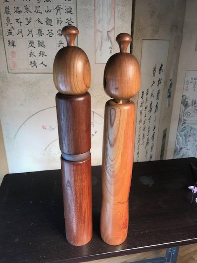 Charming Japanese Hand-Painted Pair of Tall 20