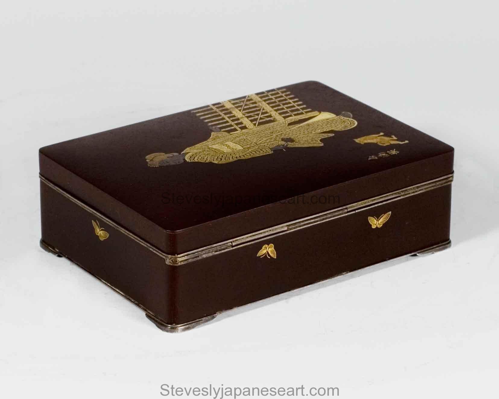 19th Century Charming Japanese Komai Style Iron Box For Sale