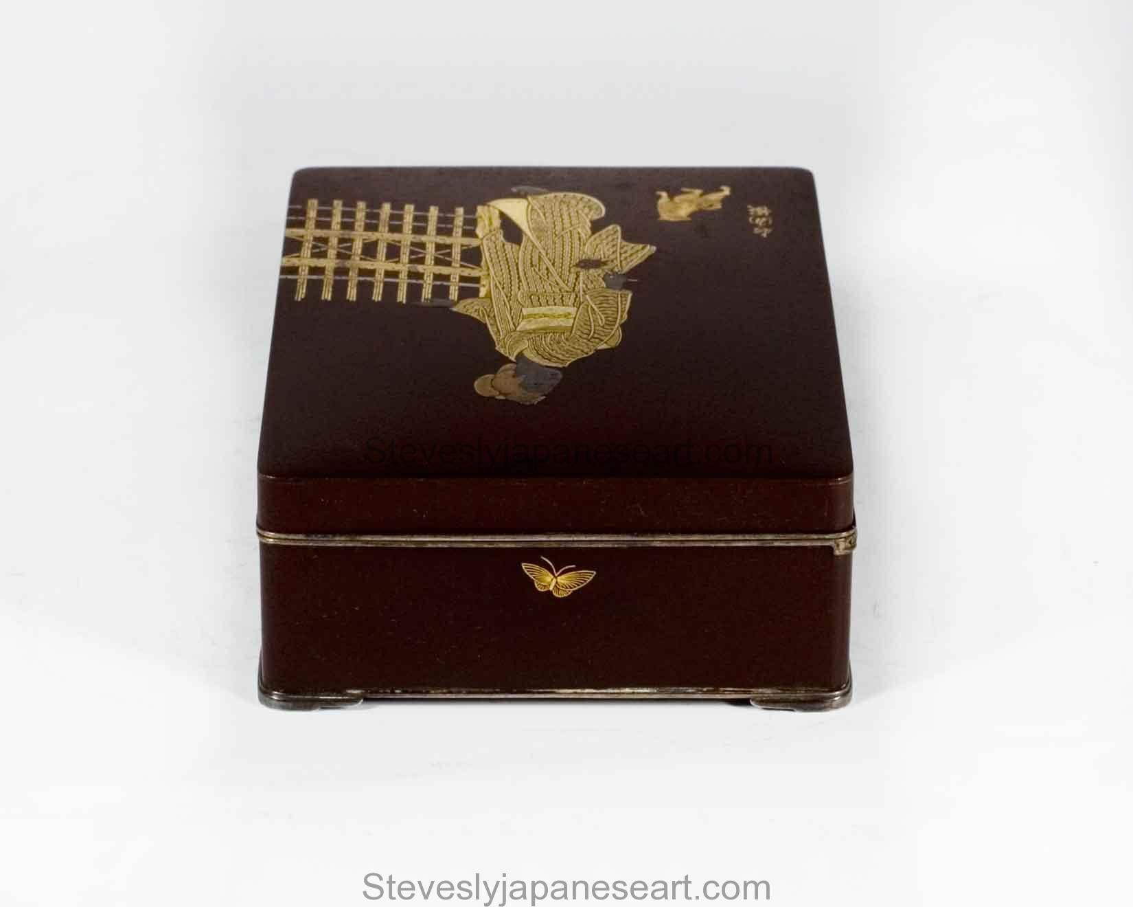 Metal Charming Japanese Komai Style Iron Box     For Sale