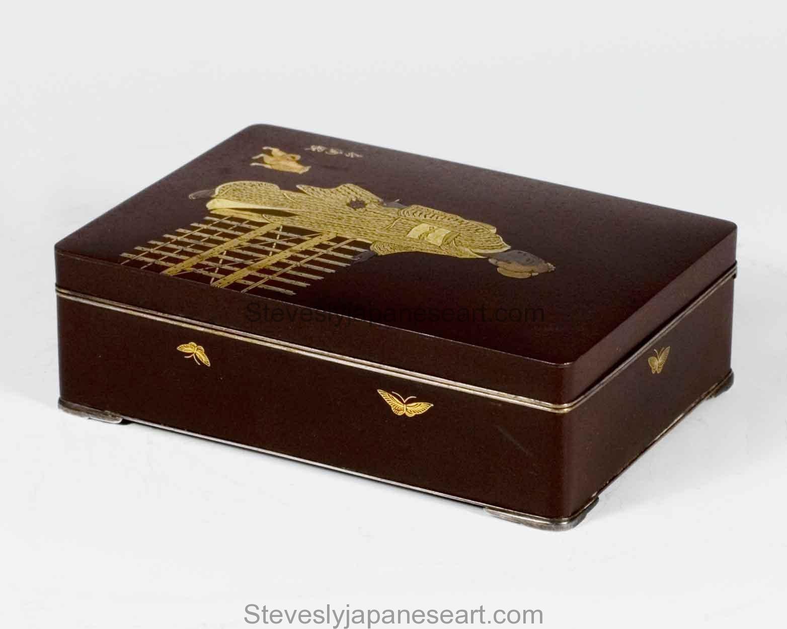 Charming Japanese Komai Style Iron Box     For Sale 1