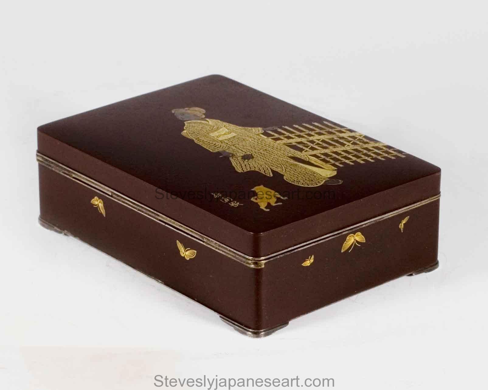 Charming Japanese Komai Style Iron Box     For Sale 3