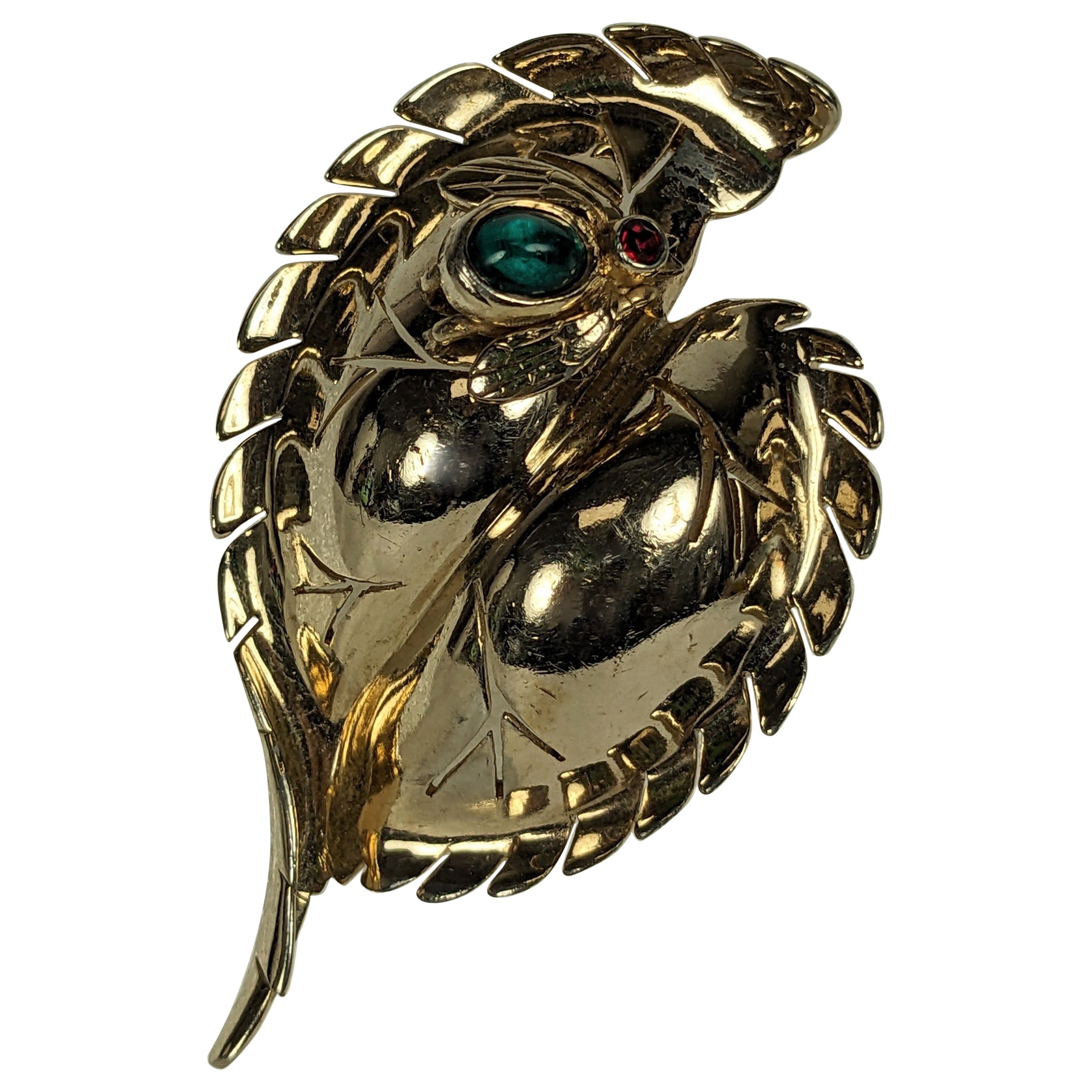 Charming Jomaz Leaf with Bee Brooch