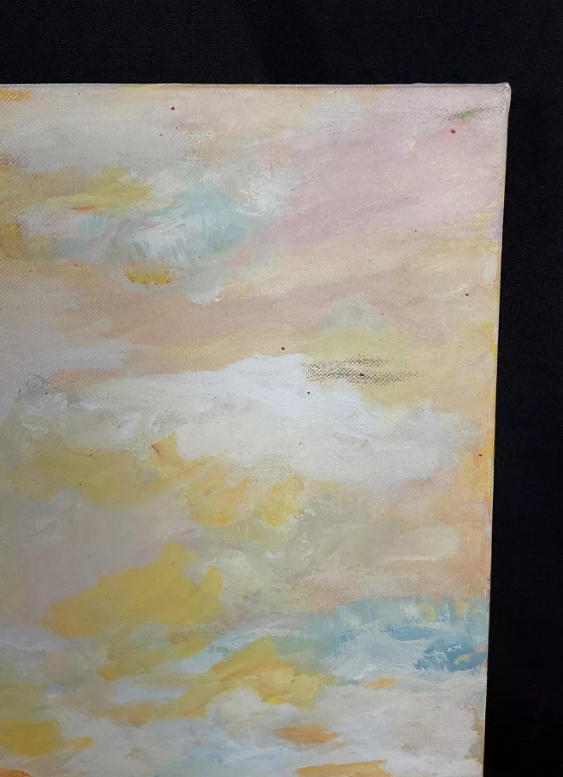 Paesaggio di charme dipinto in acrilico da J. Boving - Campagna di Mâconnais - 2Y560 In condizioni buone in vendita a Bordeaux, FR