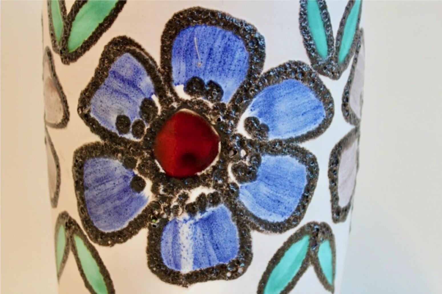 Tedesco Incantevole grande vaso di lava grassa a fiori della Germania occidentale in vendita