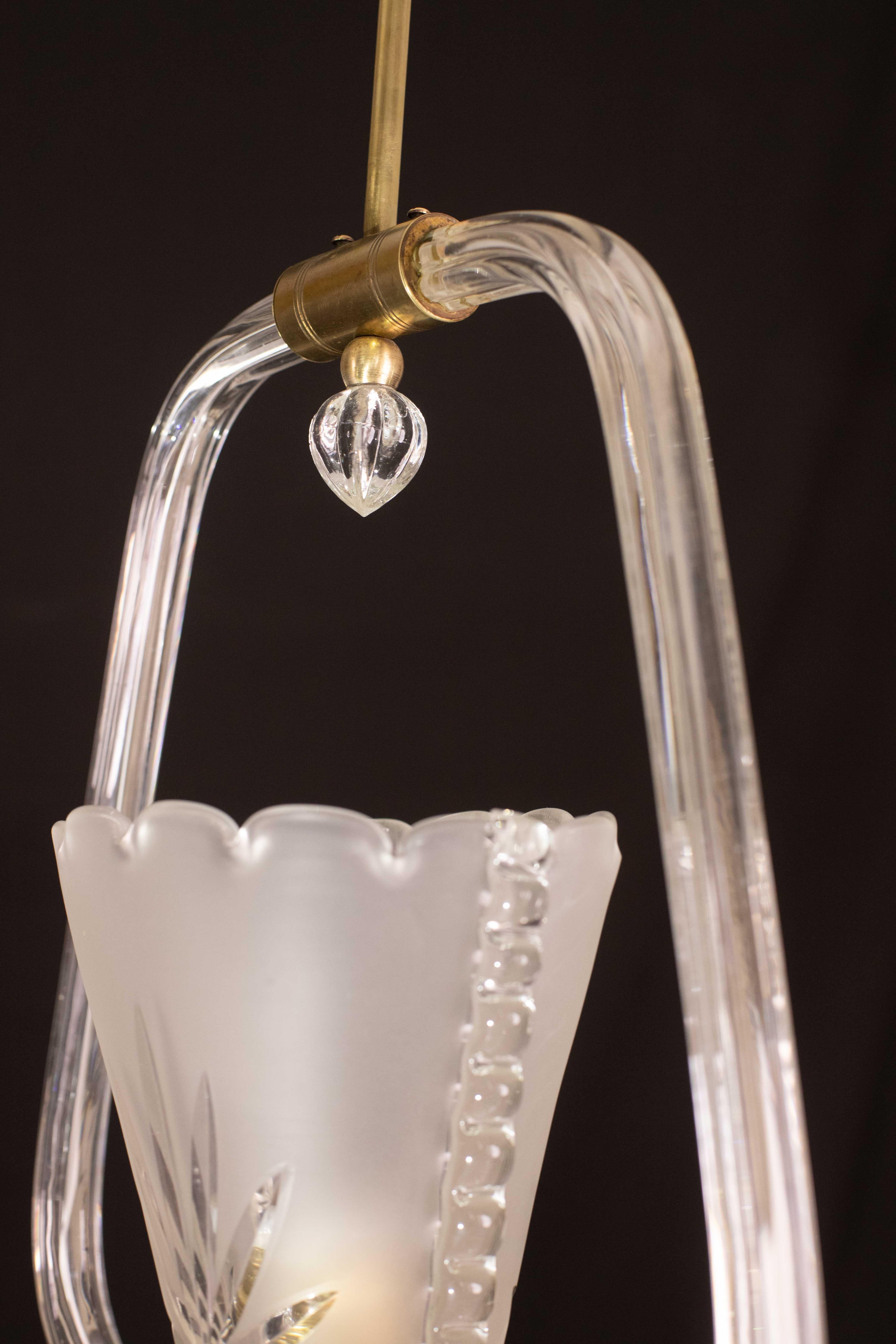 Charming Liberty Barovier and Toso Chandelier, 1940s For Sale 5