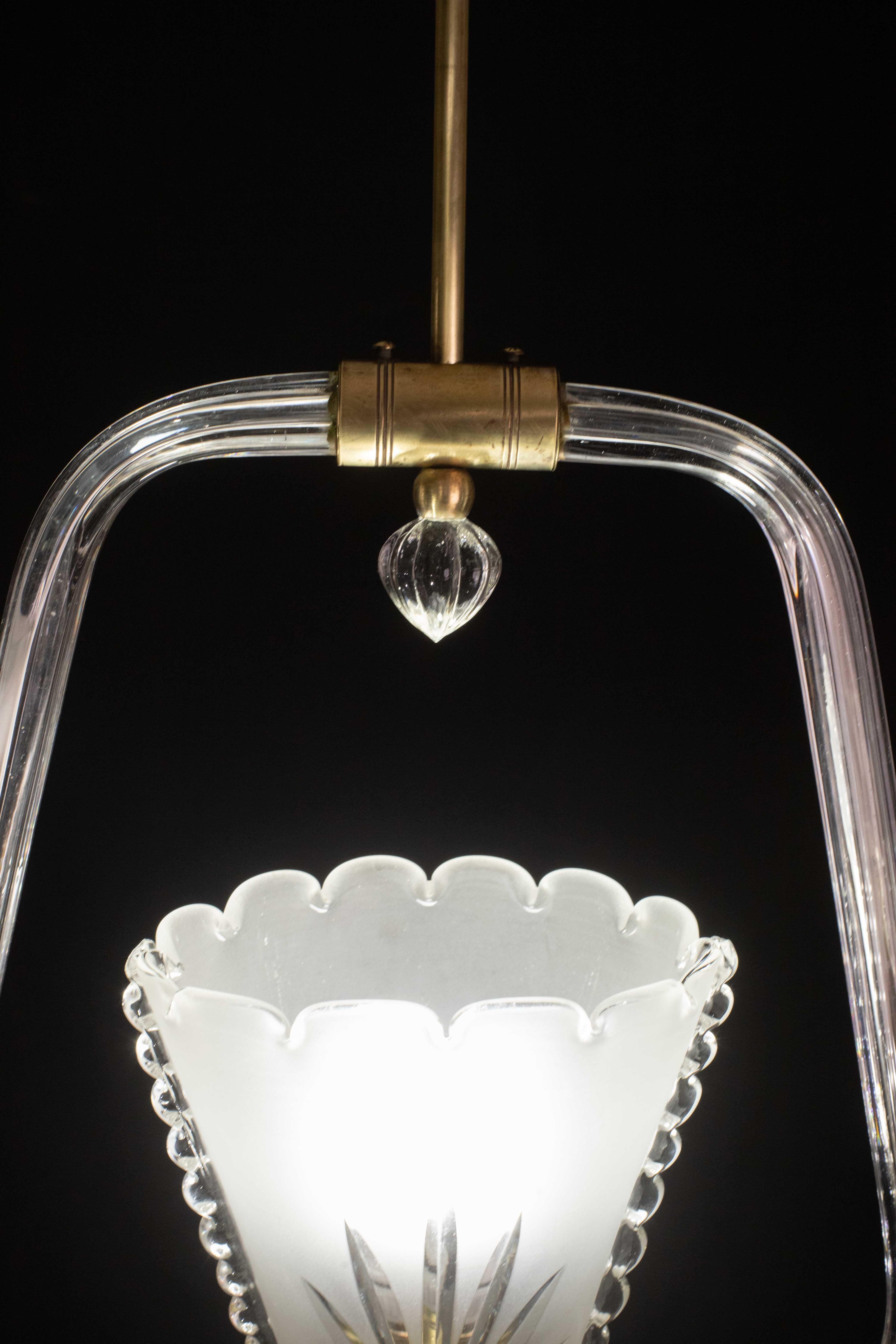 Charming Liberty Barovier and Toso Chandelier, 1940s For Sale 6