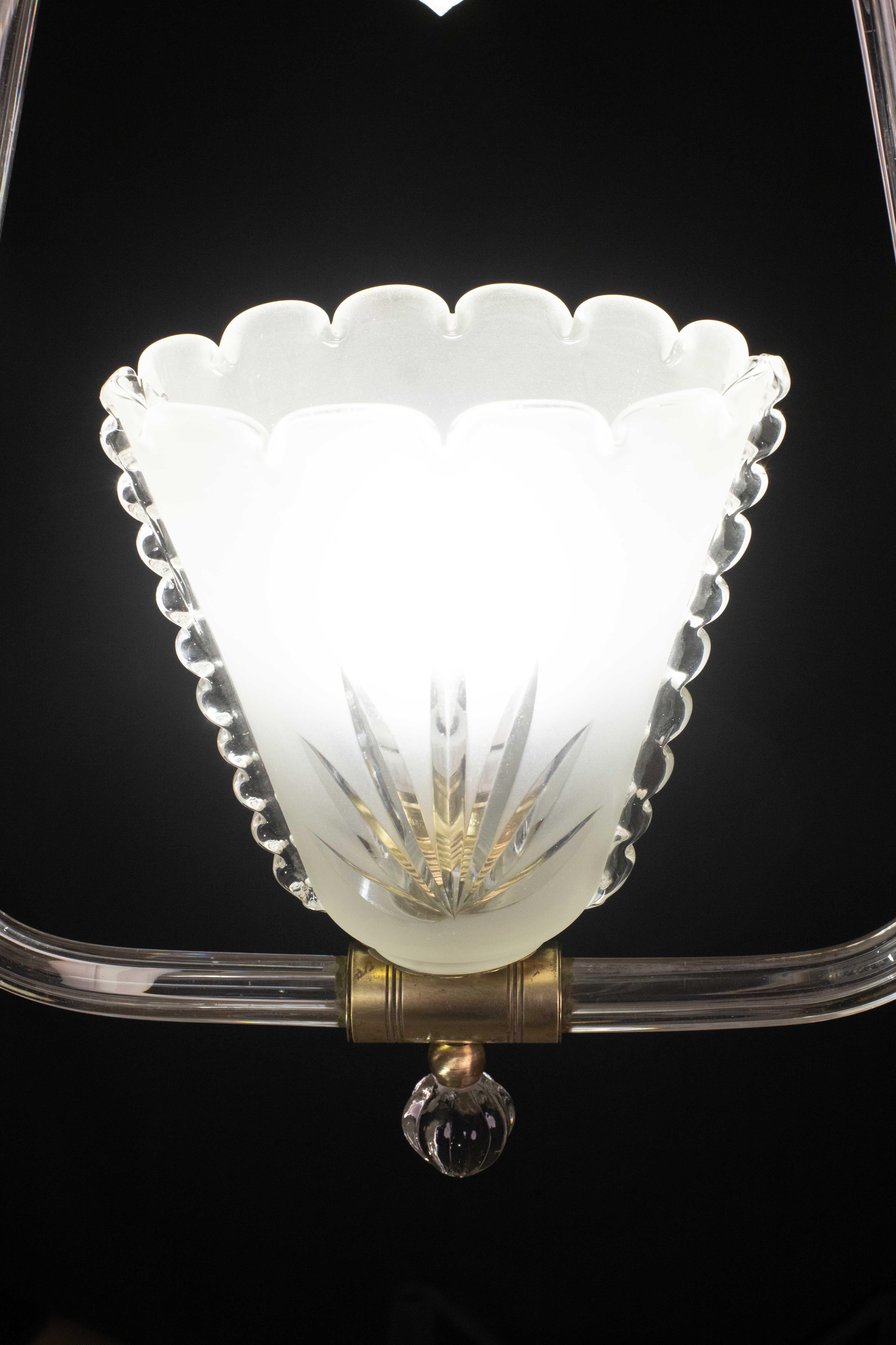 Charming Liberty Barovier and Toso Chandelier, 1940s In Good Condition For Sale In Roma, IT