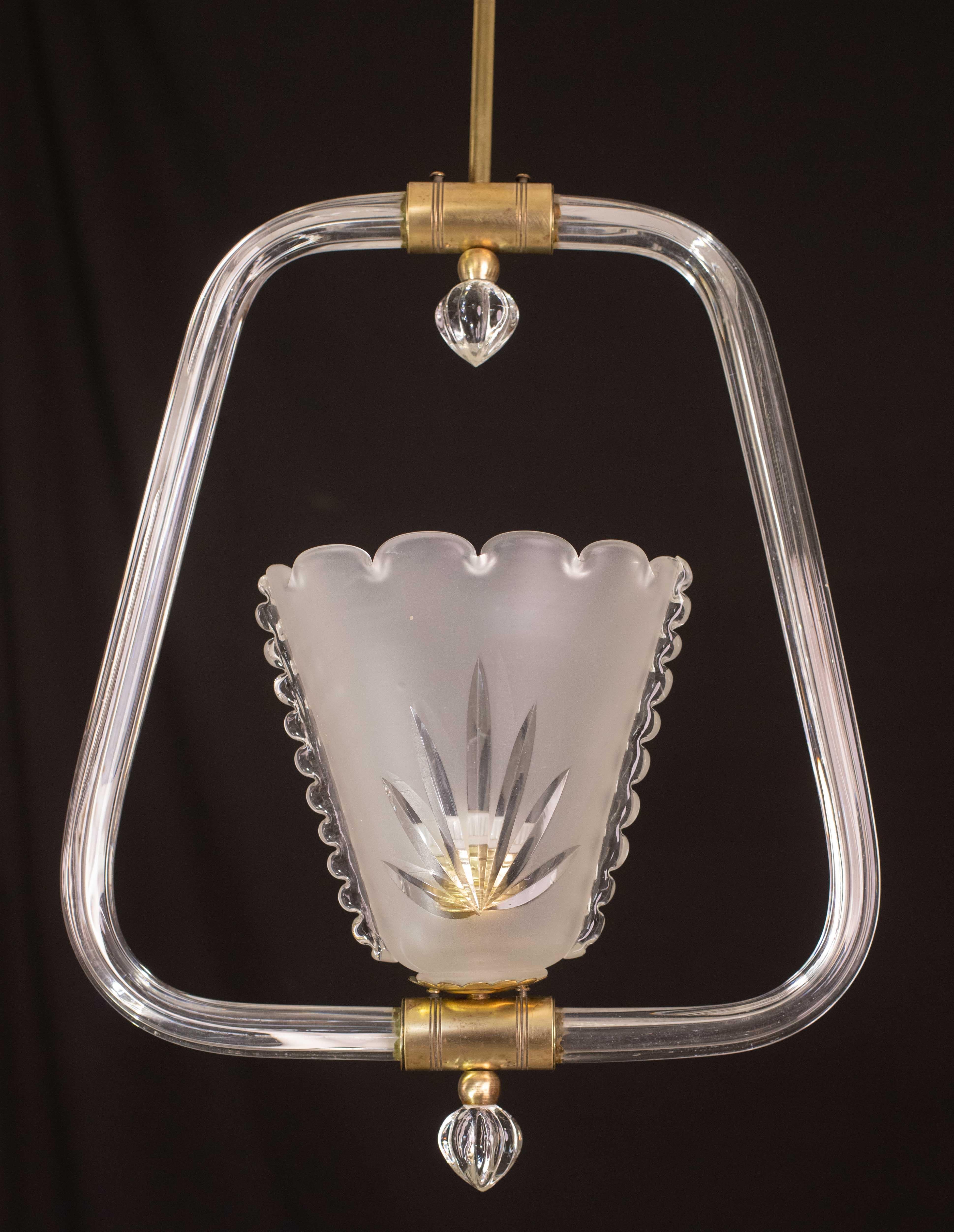 Mid-20th Century Charming Liberty Barovier and Toso Chandelier, 1940s For Sale