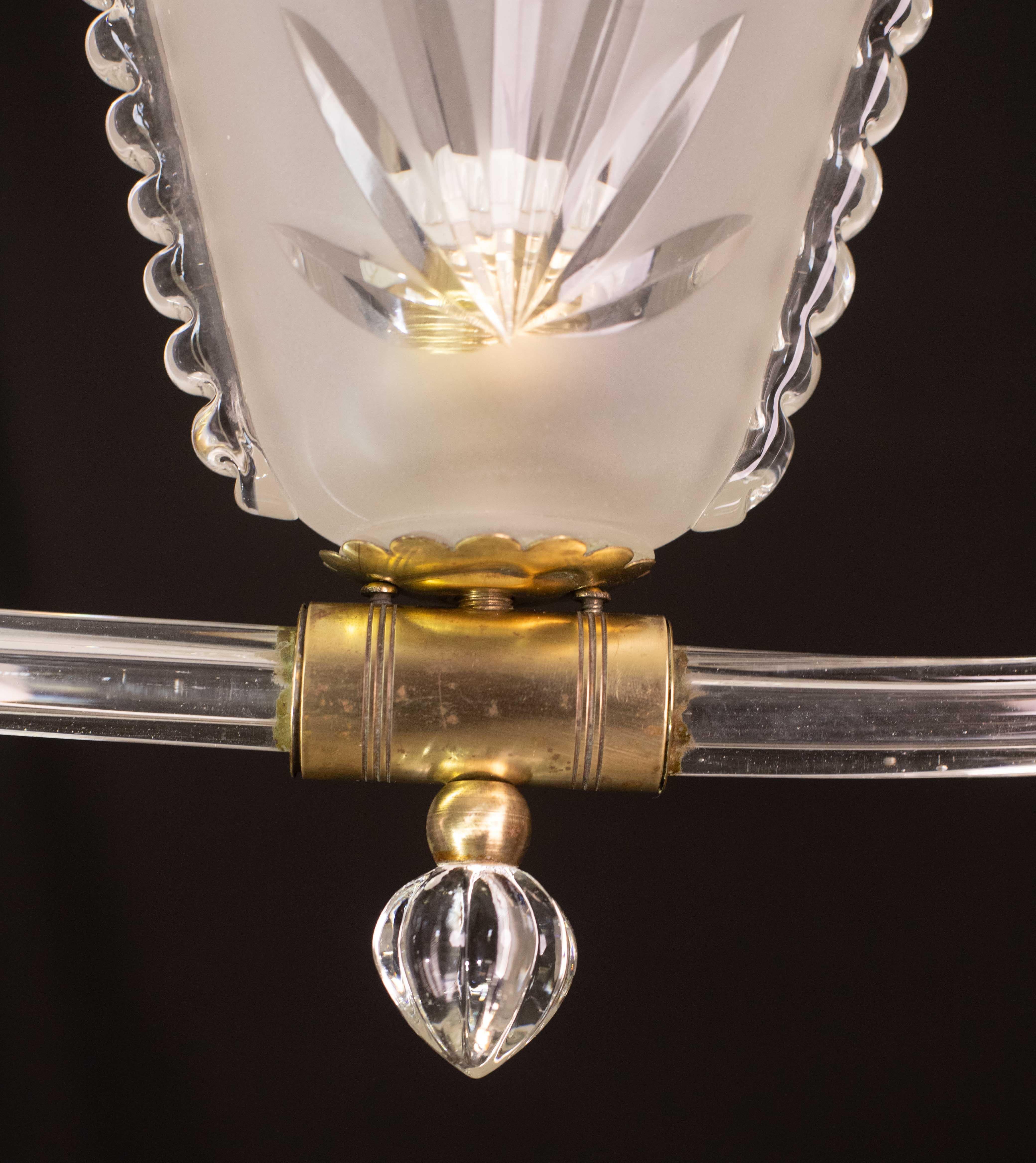 Charming Liberty Barovier and Toso Chandelier, 1940s For Sale 1