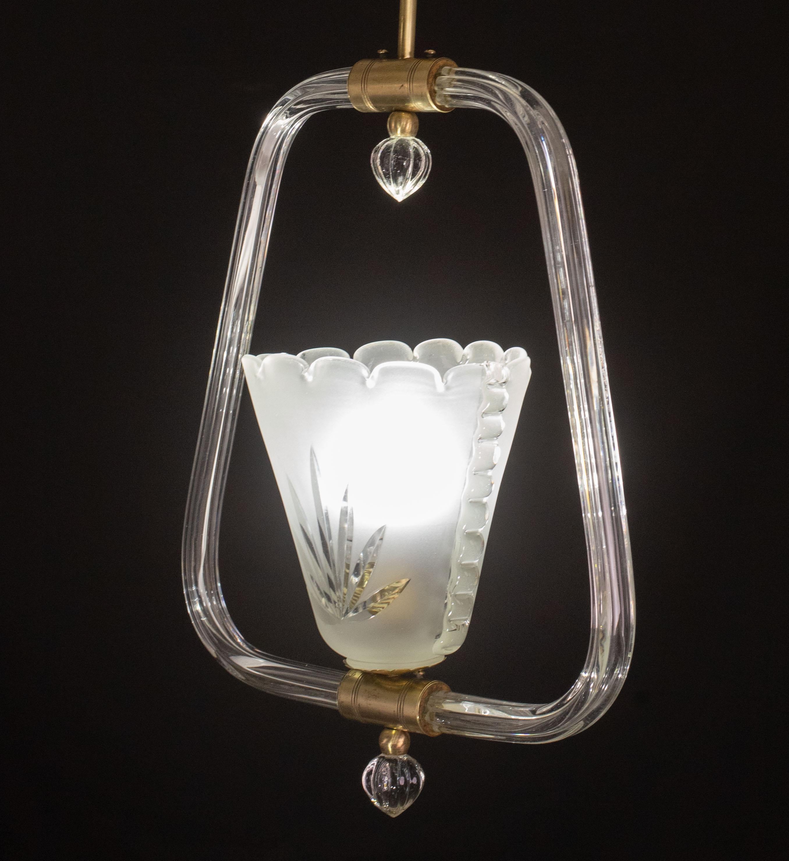 Charming Liberty Barovier and Toso Chandelier, 1940s For Sale 3