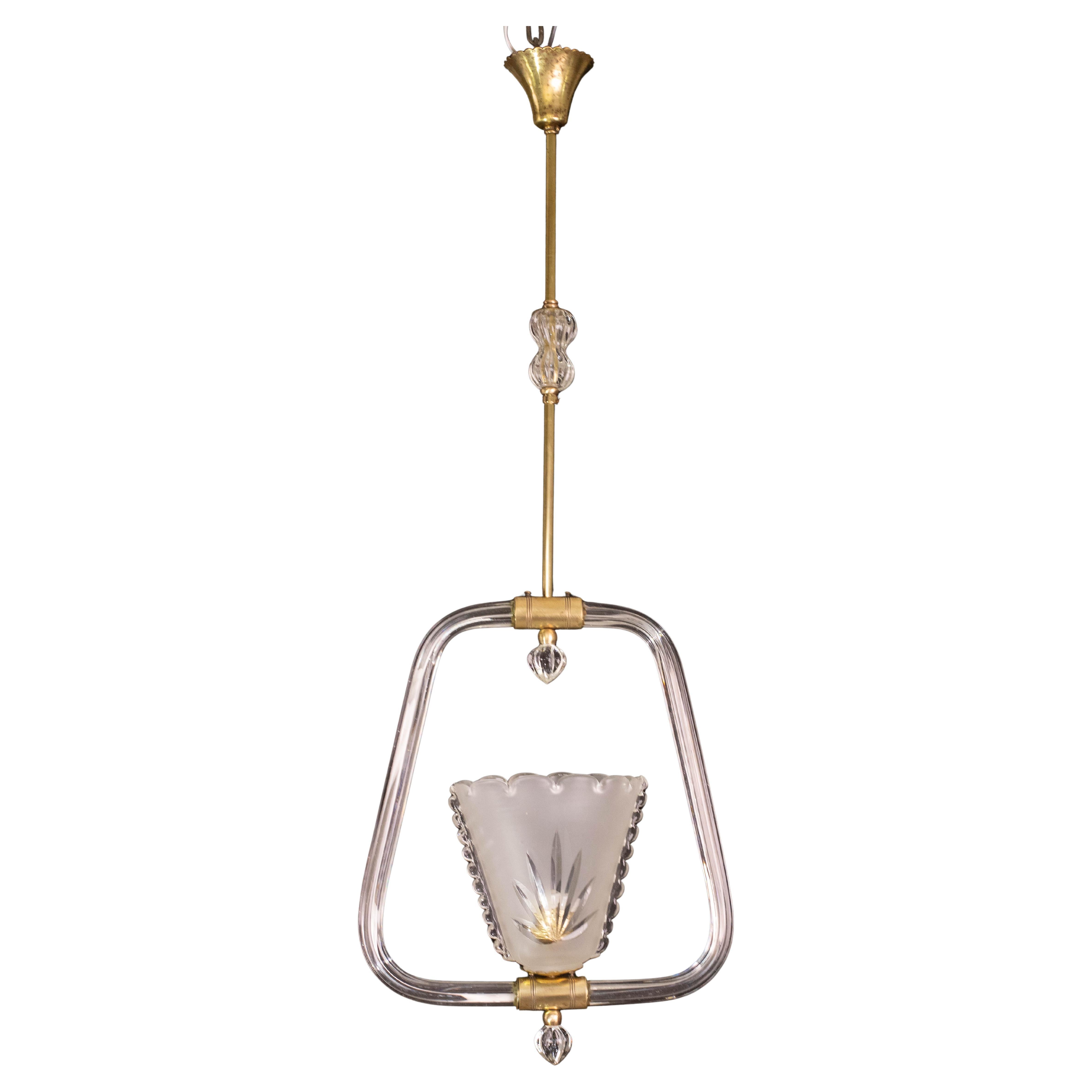 Charming Liberty Barovier and Toso Chandelier, 1940s For Sale