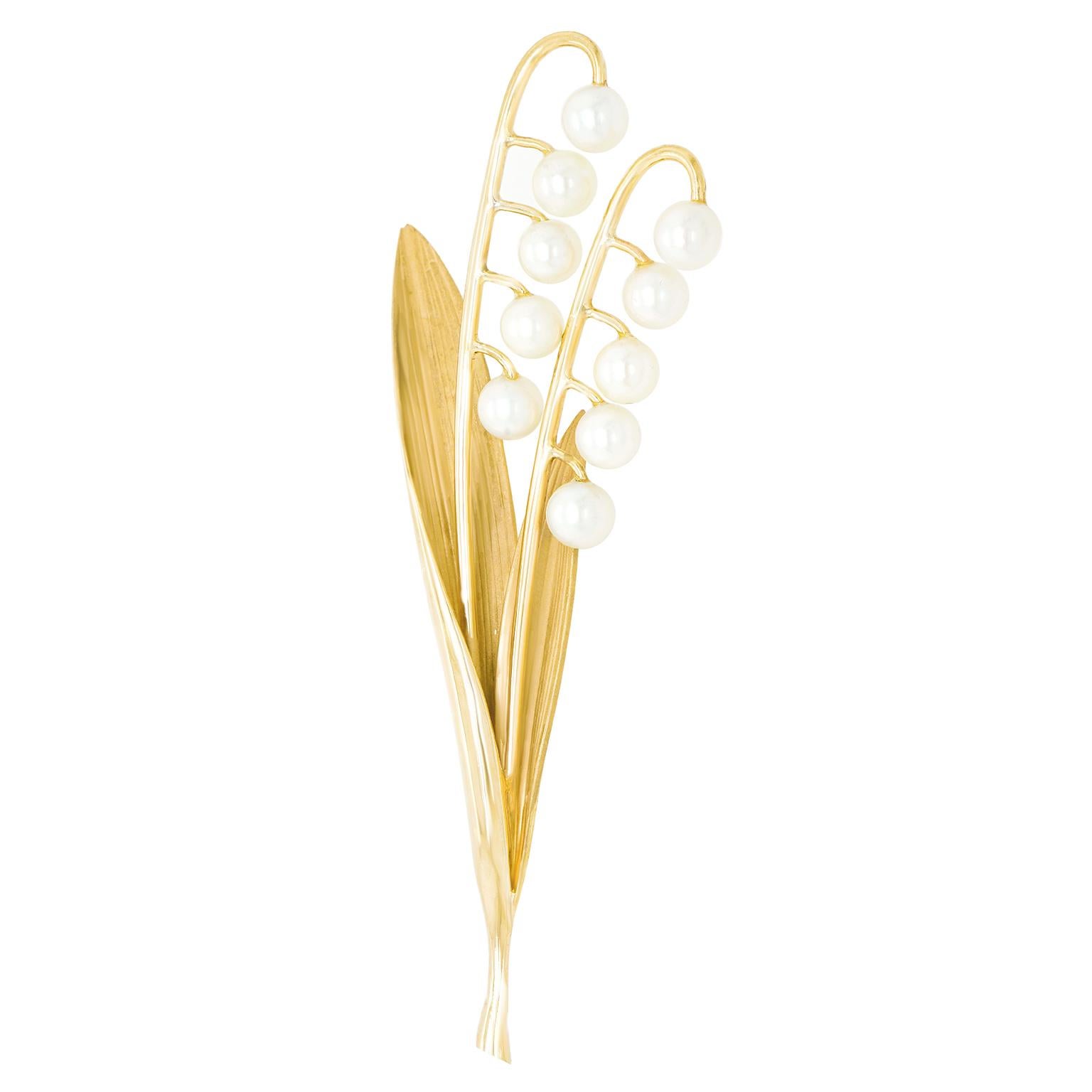 Bead Charming Lily of the Valley Brooch