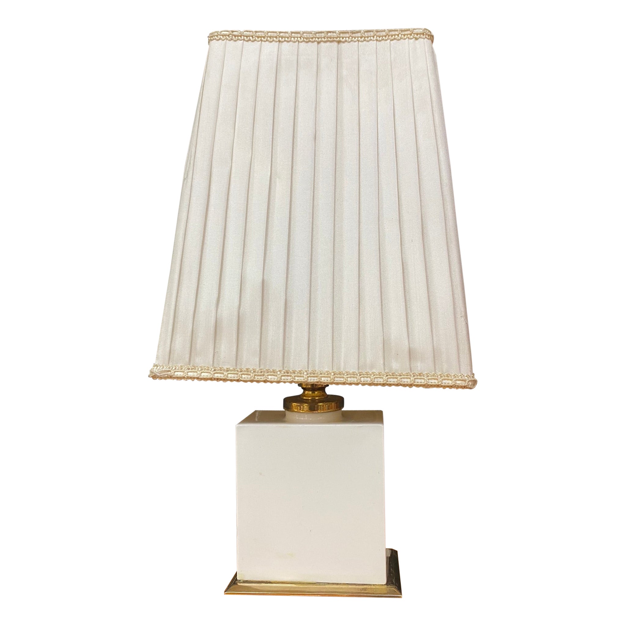 charmante petite lampe art deco en céramique, bronze, numérotée, circa 1930/1950 en vente