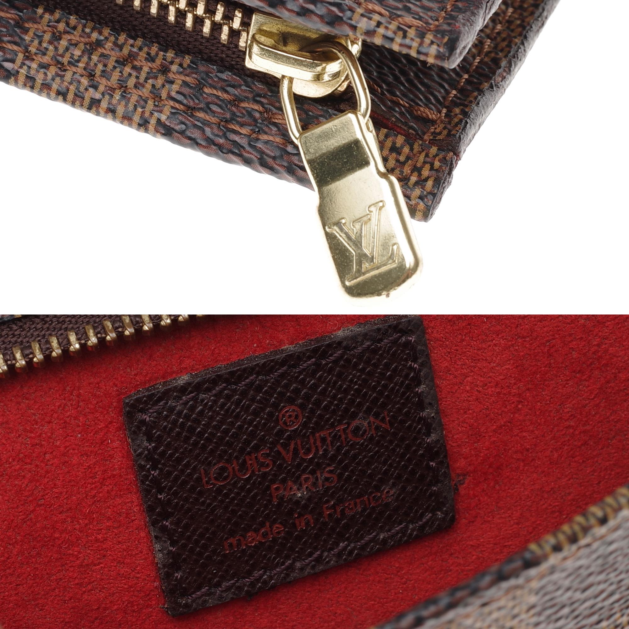 Women's Charming Louis Vuitton Make-Up bag in brown coated canvas