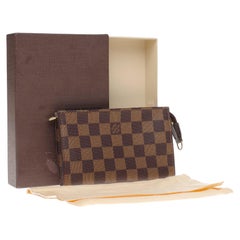 Charming Louis Vuitton Make-Up bag in brown coated canvas