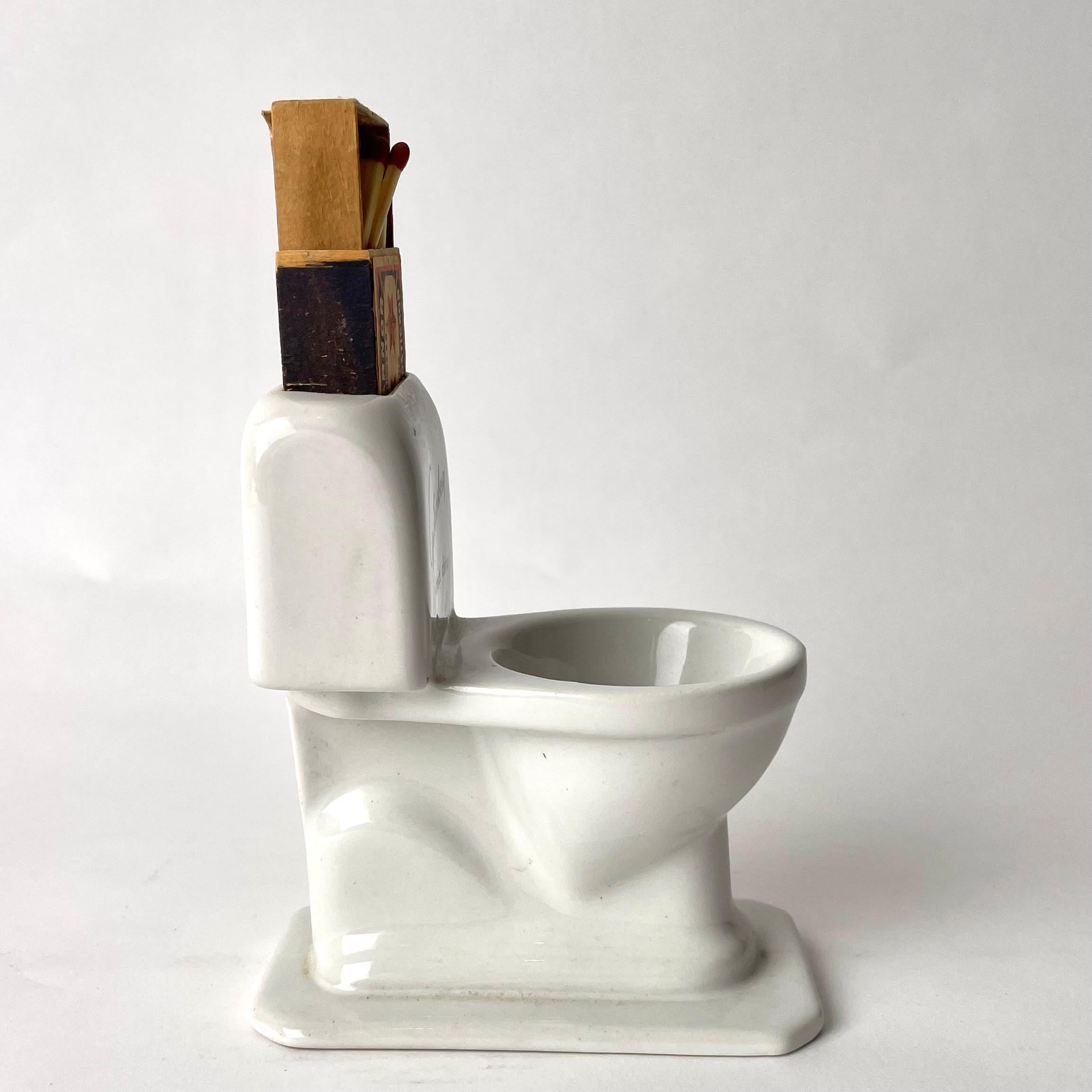 Swedish Charming Match Holder in the form of a toilet seat from mid-20th Century