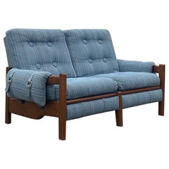 Charming MCM Teak Framed Love Seat in the Style of Jean Gillon for Probel, 1960