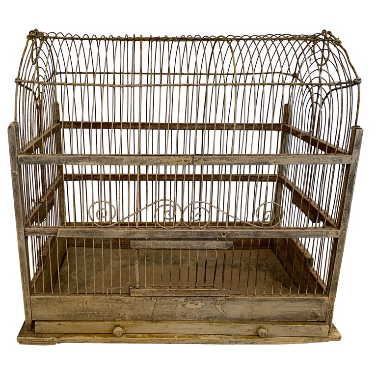 Charming Large Metal Arched Top Vintage Birdcage For Sale at 1stDibs | vintage  bird cage, antique metal bird cage, antique bird cage for sale