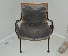 Charming Metal Patio Lounging Armchair