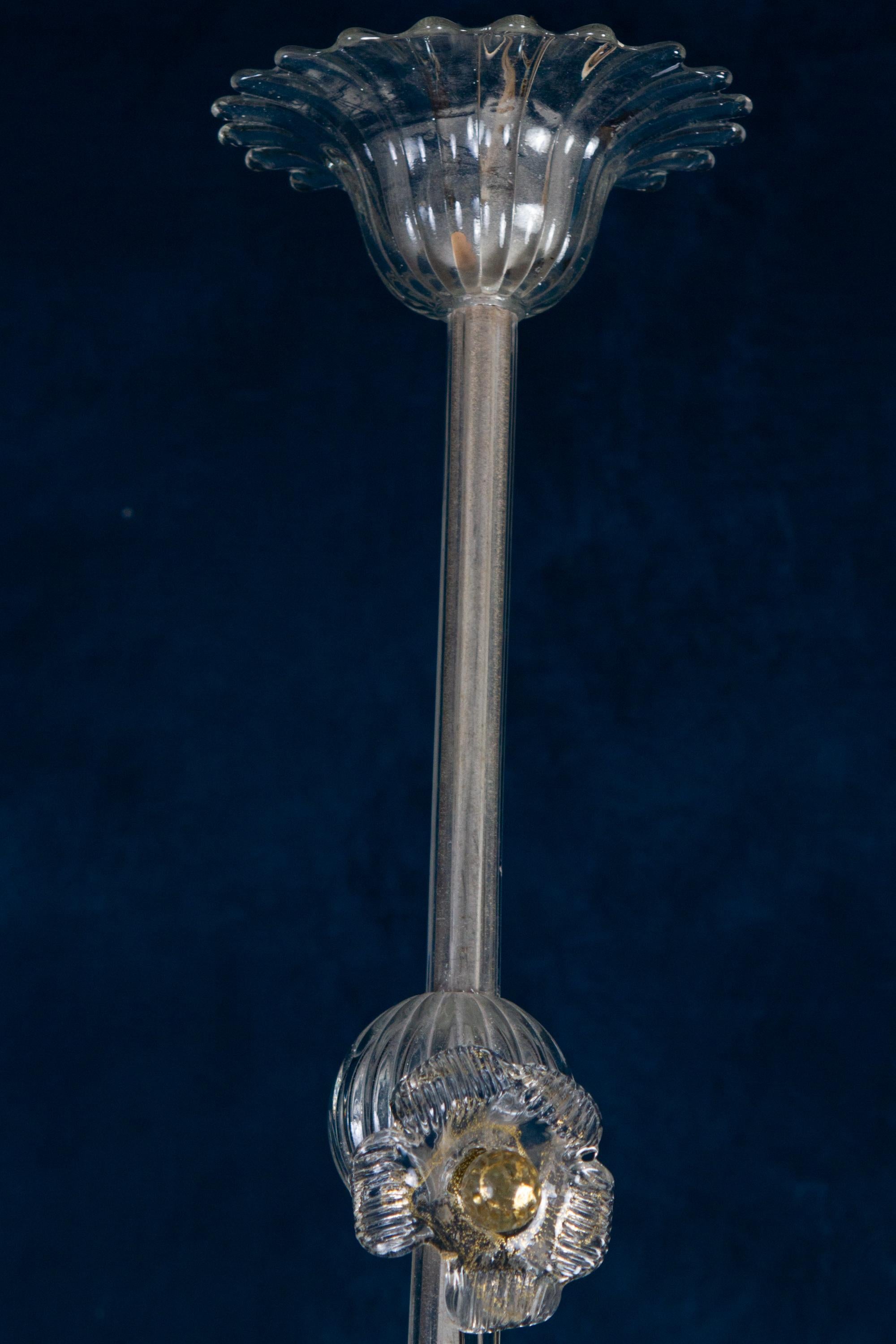 Italian Charming Mid-Century Chandelier or Lantern by Barovier 1950' For Sale