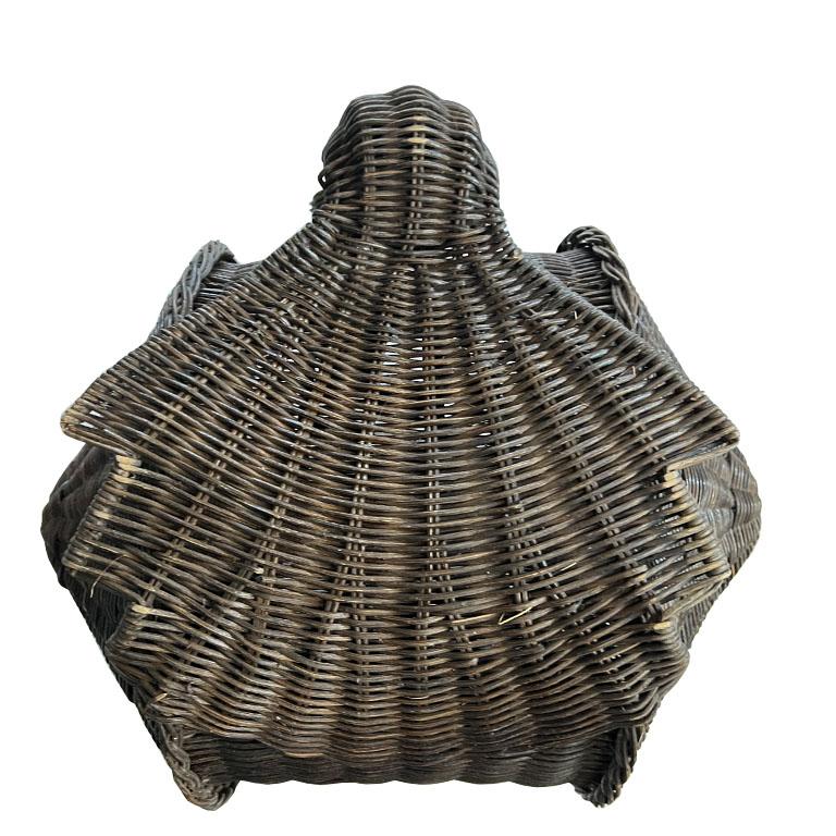 20th Century Charming Mid-Century French Wicker Snail Basket, c. 1960s