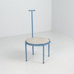 Charming Mid-Century Modern Step Stool in Blue Painted Metal, Finland 1950s