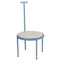 Charming Mid-Century Modern Step Stool in Blue Painted Metal, Finland 1950s