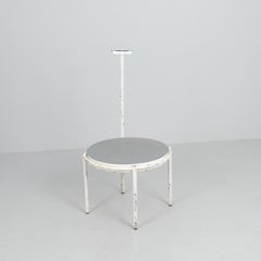 Charming Mid-Century Modern Step Stool in White Painted Metal, Finland 1950s