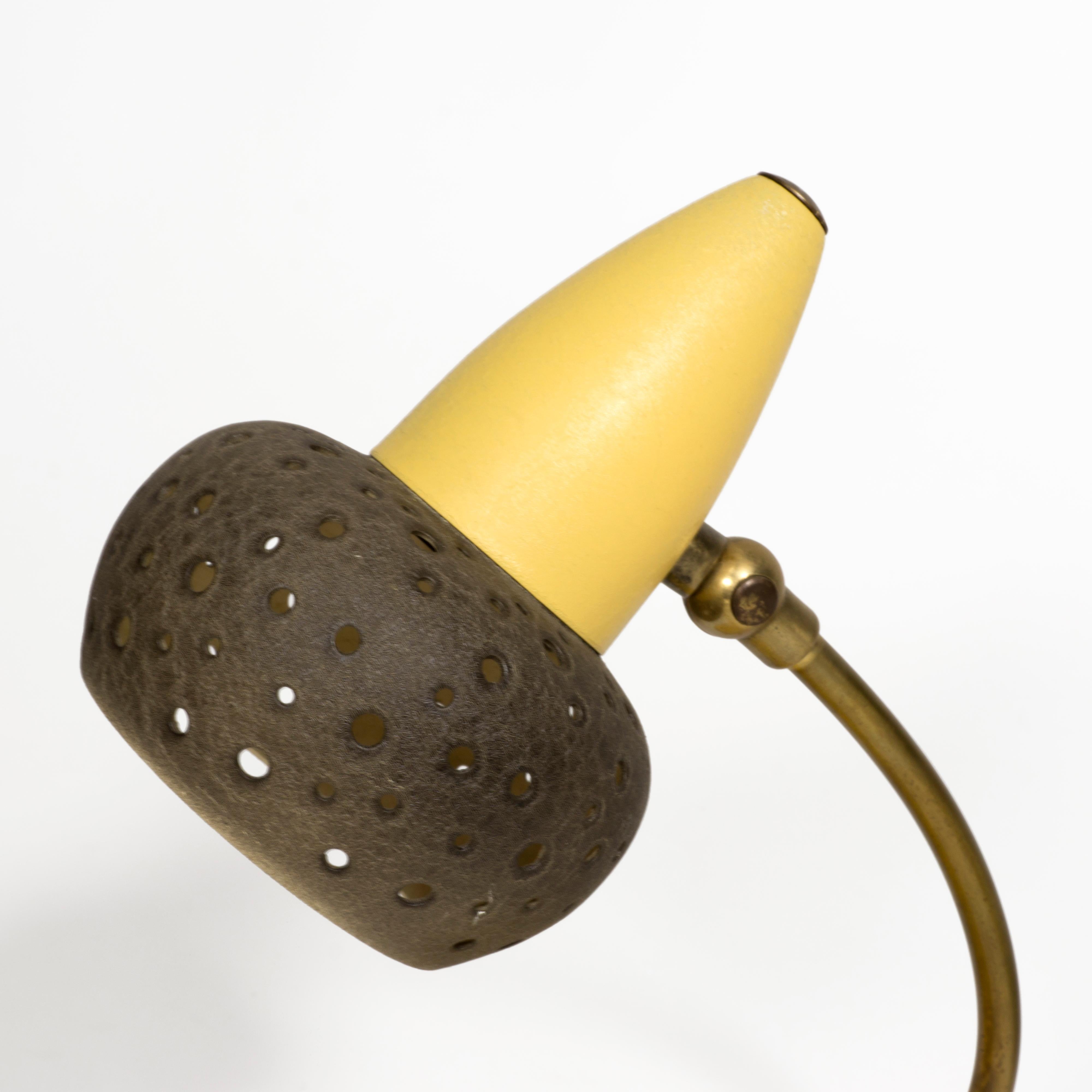 20th Century Charming Mid Century Pair Perforated Shrink Lacquer Bedside Table Lamps, 1950s For Sale